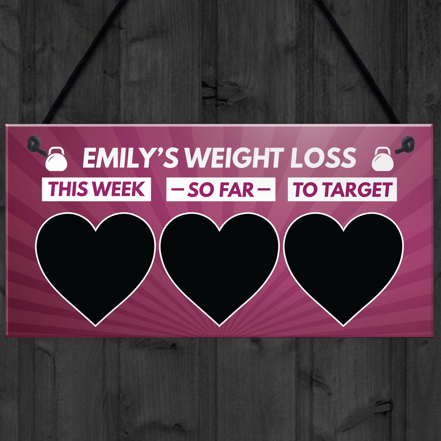 Personalised Weight Loss Sign Motivational Gift Weight Watchers