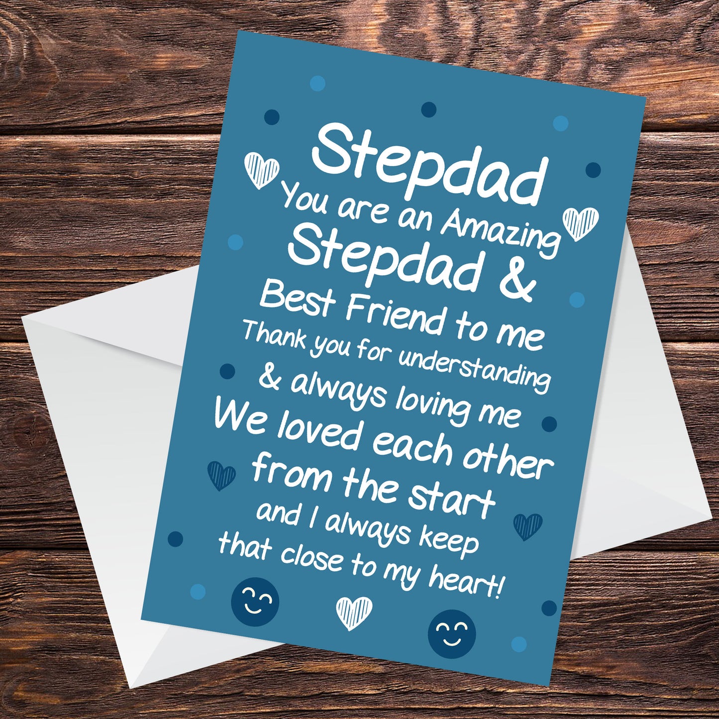 Fathers Day Card For Step Dad Birthday Christmas Greetings Card