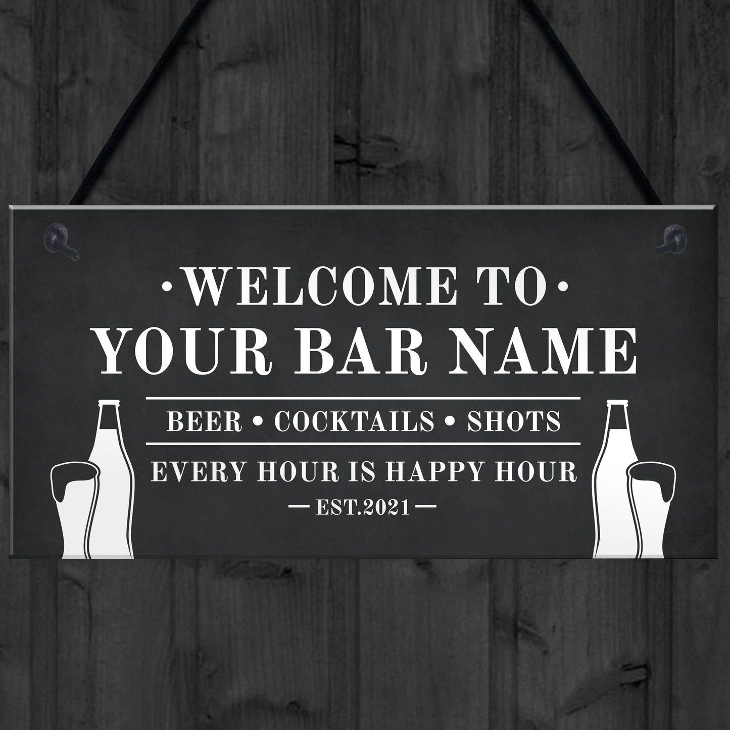 FUNNY PERSONALISED Bar Sign Hanging Man Cave Shed Garage