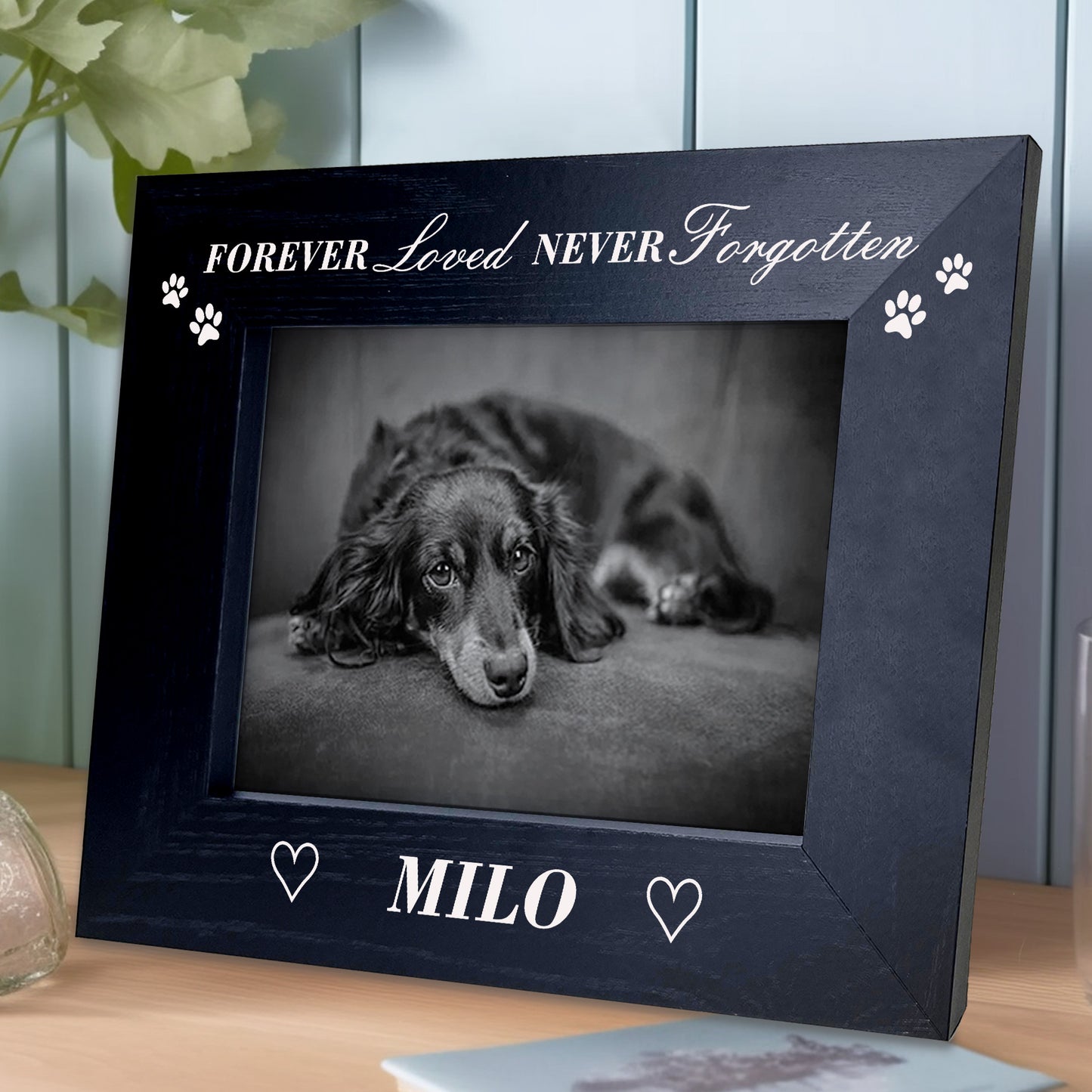 Personalised Memorial Photo Frame For Dog Puppy Never Forgotten