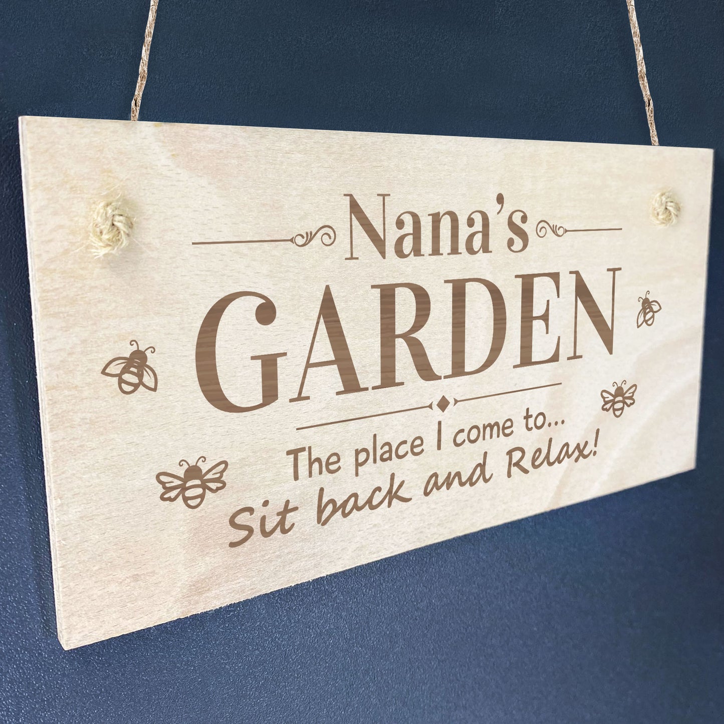 Nanas Garden Sign Hanging Engraved Plaque Garden Signs