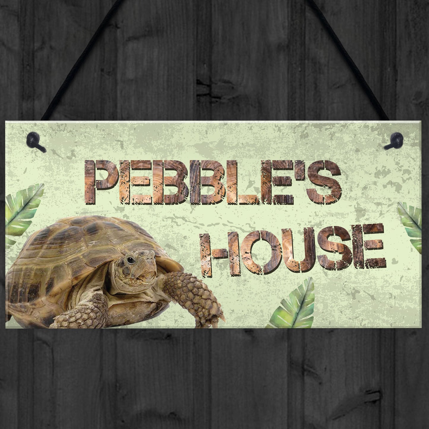 Personalised Pet Turtle Tortoise House Hanging Sign Home Plaque