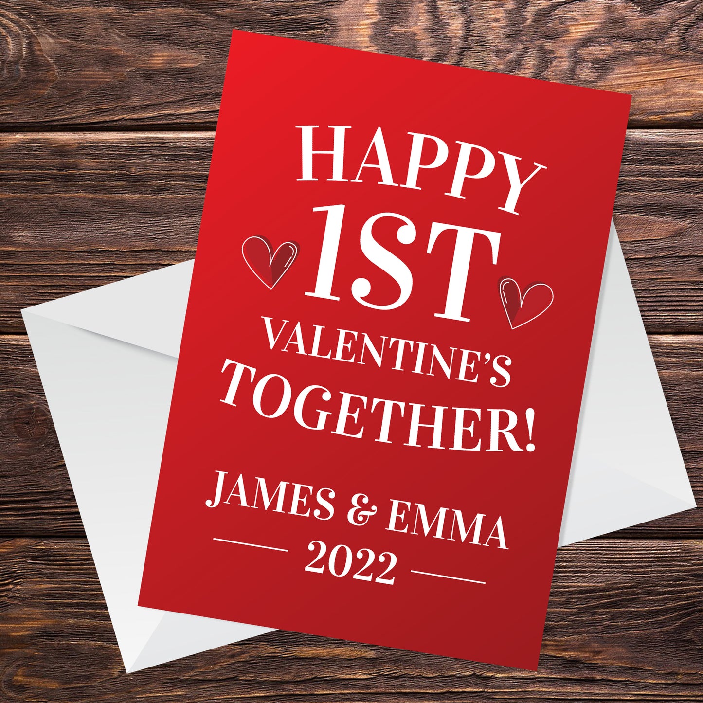 1st Valentines Together Card Personalised Perfect Card For Him