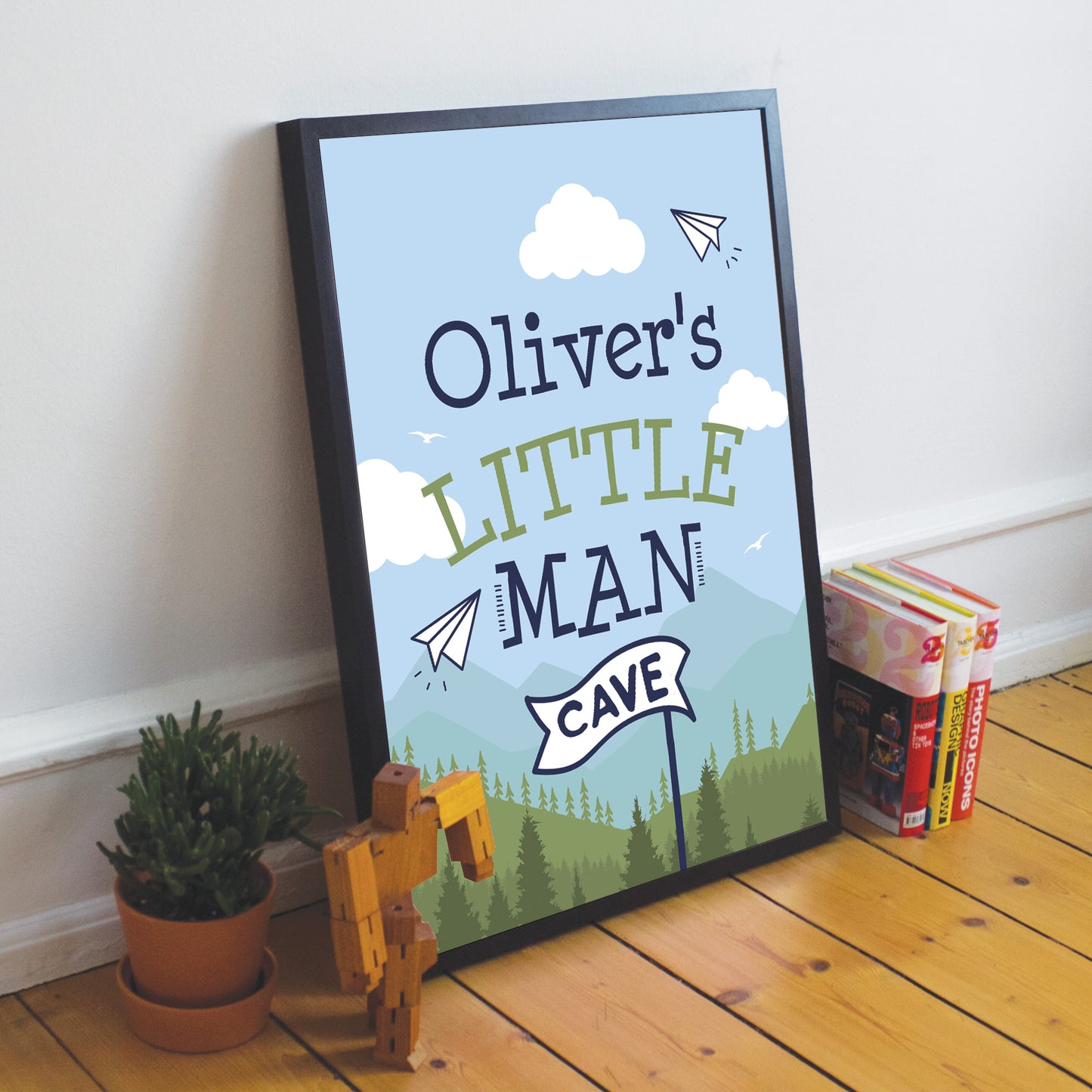 PERSONALISED Bedroom Nursery Sign Little Man Cave Wall Art