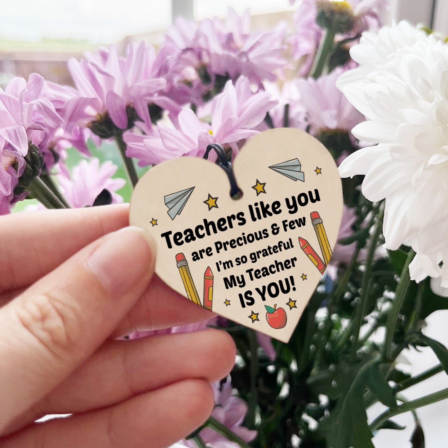 Teacher Thank You Wooden Keyring Appreciation Teacher Leaving