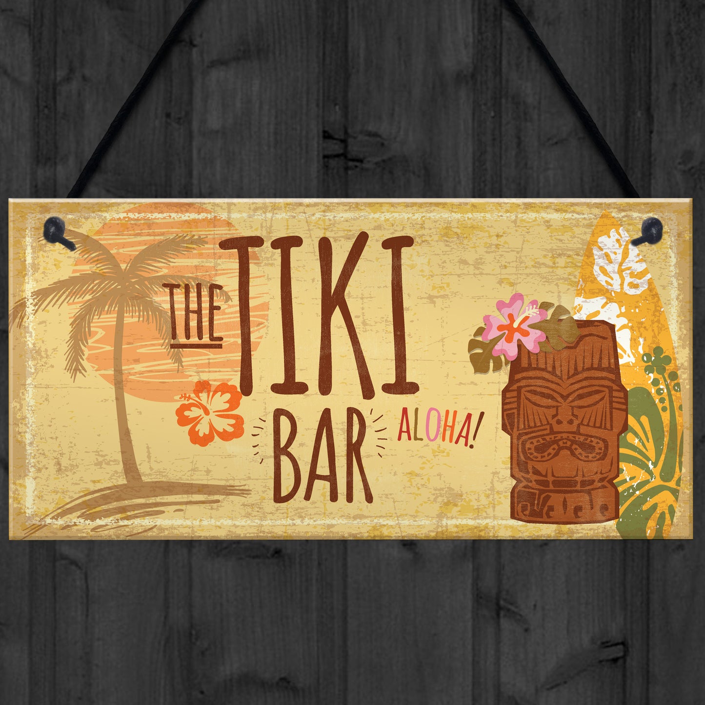 The Tiki Bar Hanging Bar Pub Plaque Beer Cocktails Beach Garden