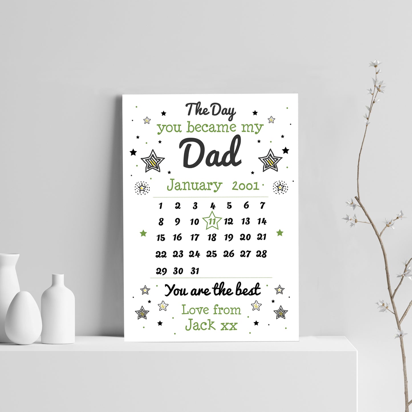 Personalised Fathers Day Gifts For Daddy Grandad Print Calendar