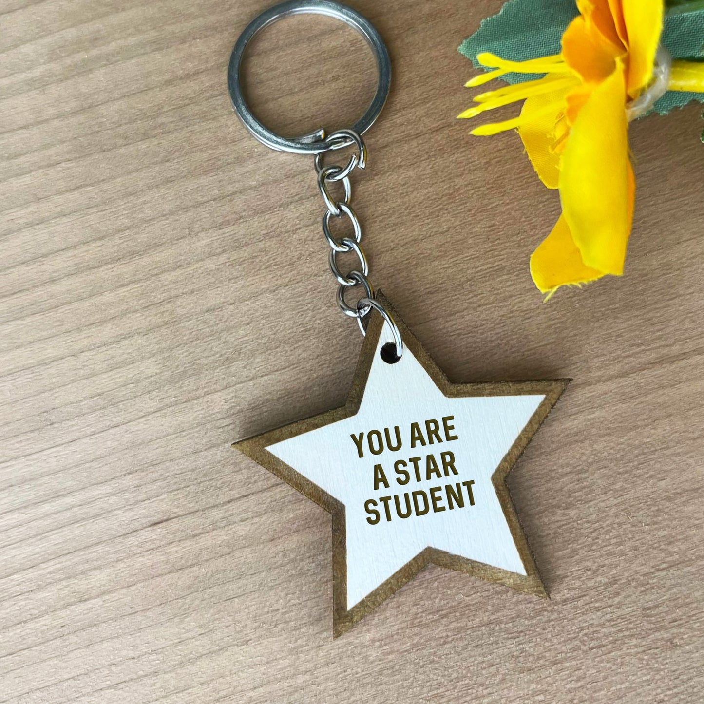 chool Leaver Gift Wooden Keyring Gift for Students Teacher