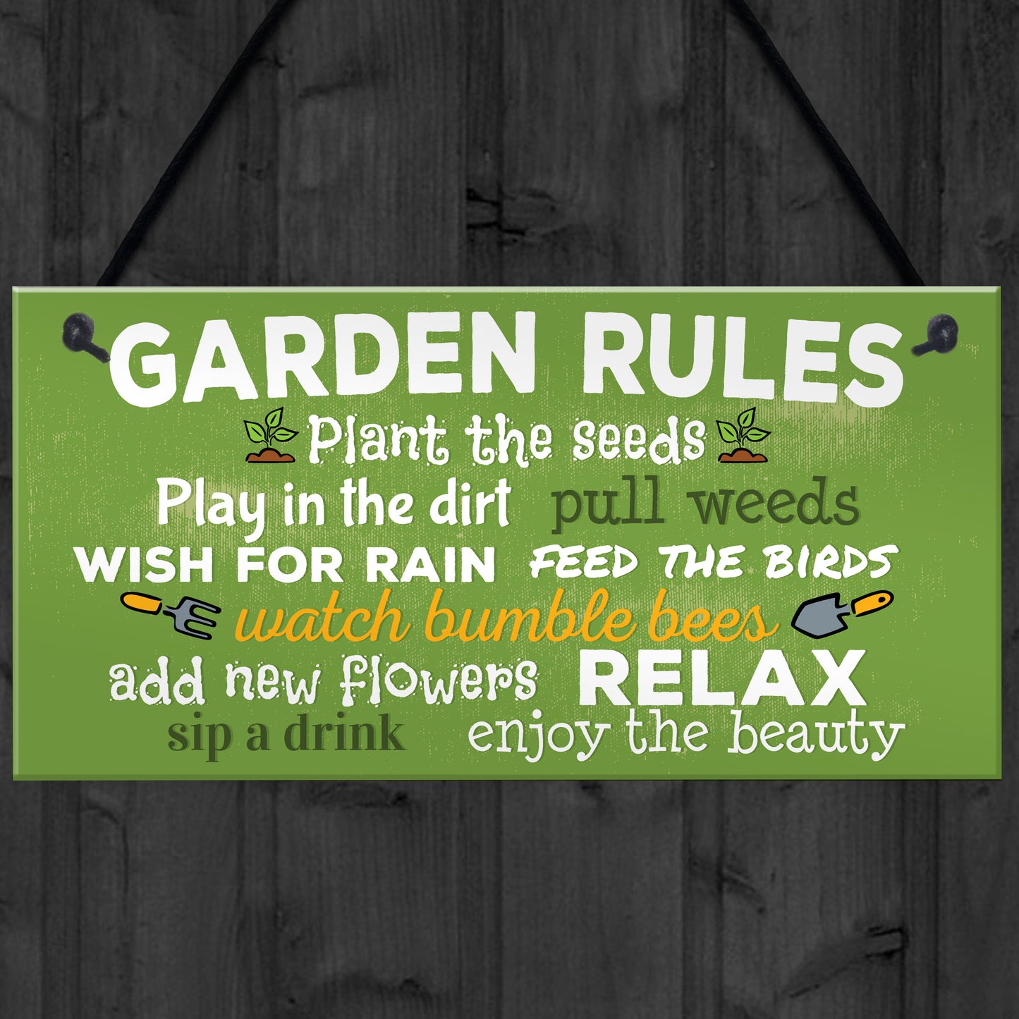 Garden Rules Relax Novelty Plaques SummerHouse Sign Garden