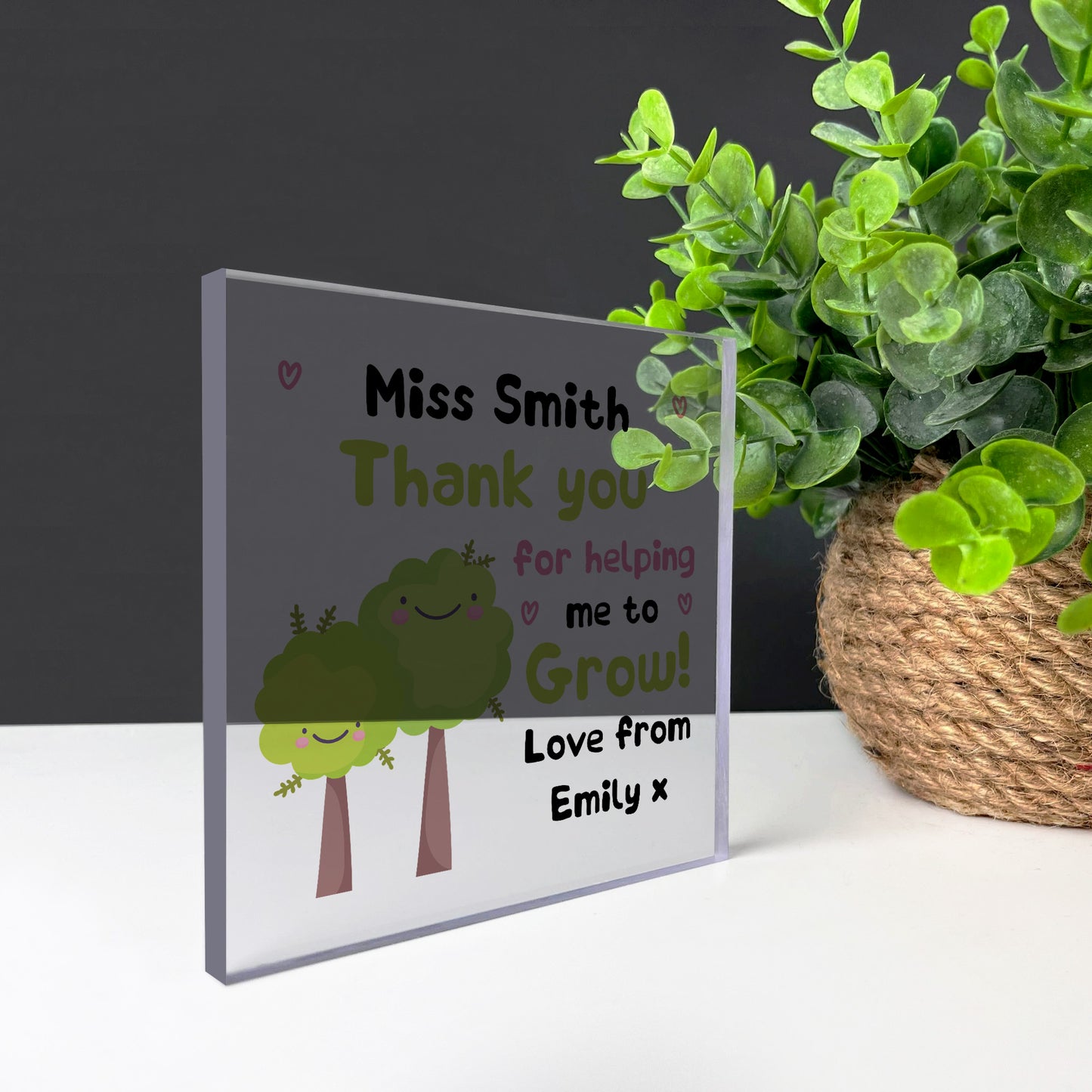 Personalised Thank You Gift For Teacher Helping Me Grow Leaving