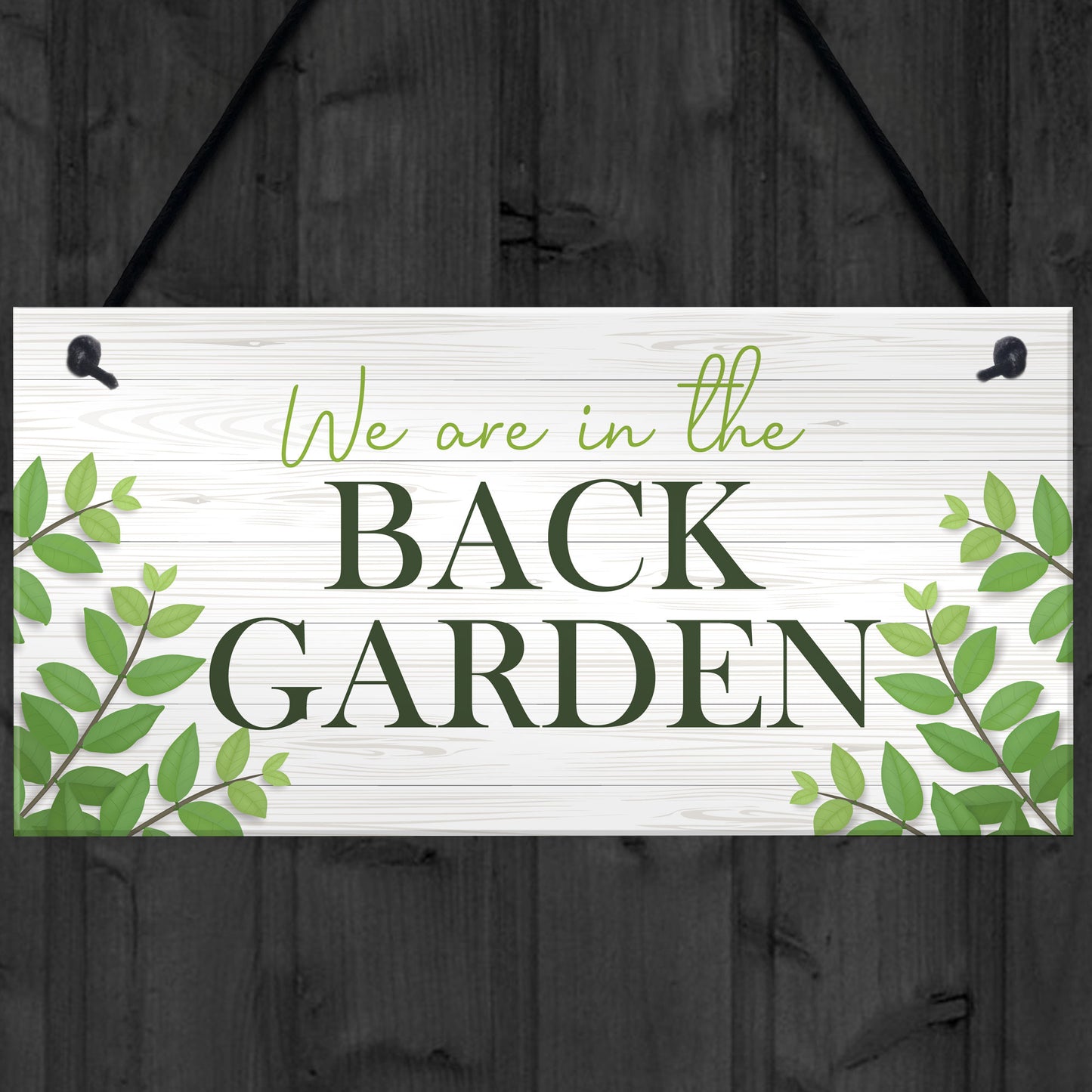 Back Garden Signs Hanging Door Wall Plaque Welcome Sign