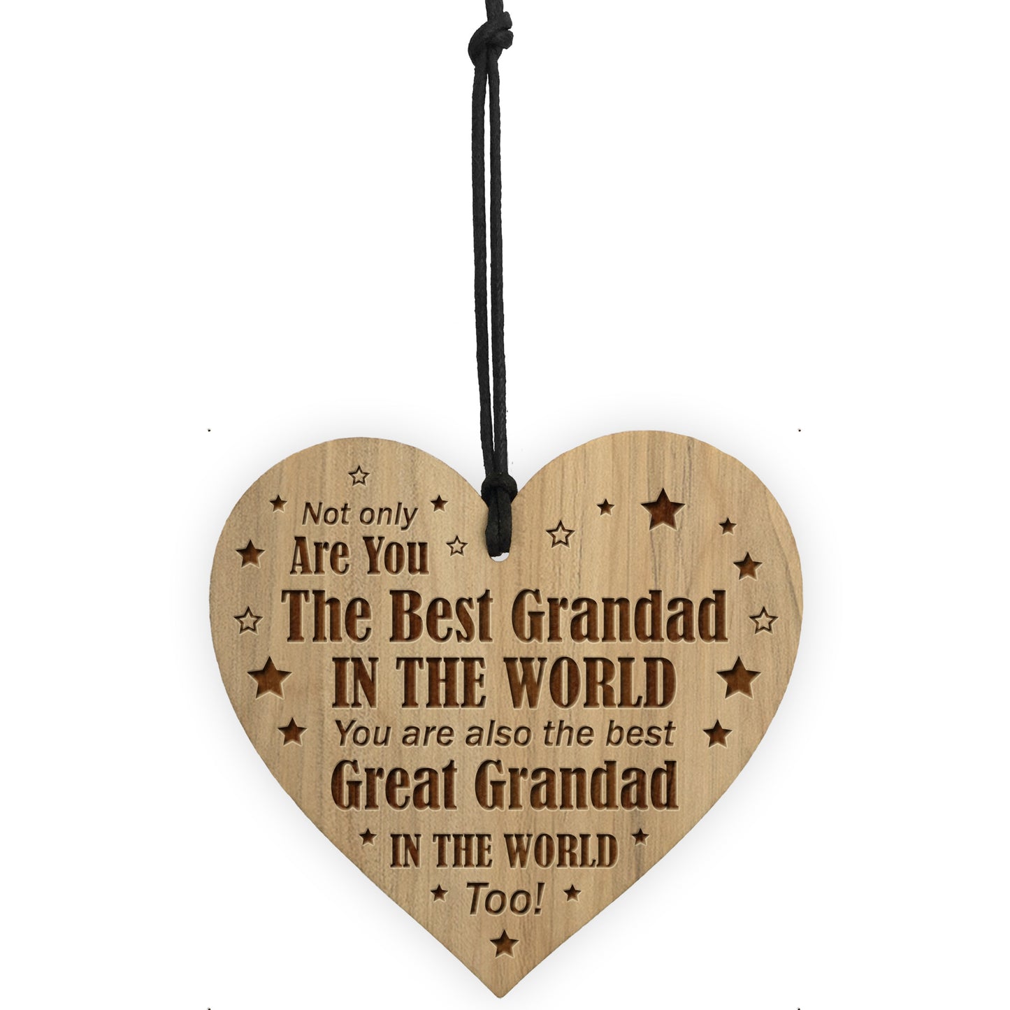 Grandad And Great Grandad Gift Engraved Heart Birthday Christmas