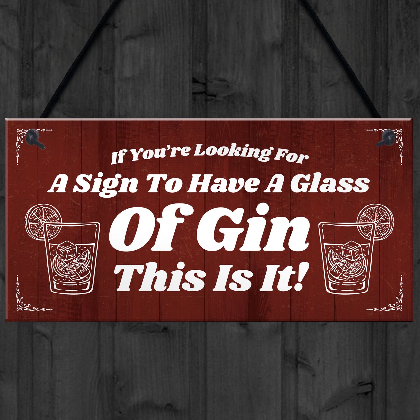 Novelty Gin Bar Signs Hanging Door Wall Sign Home Bar Pub Plaque