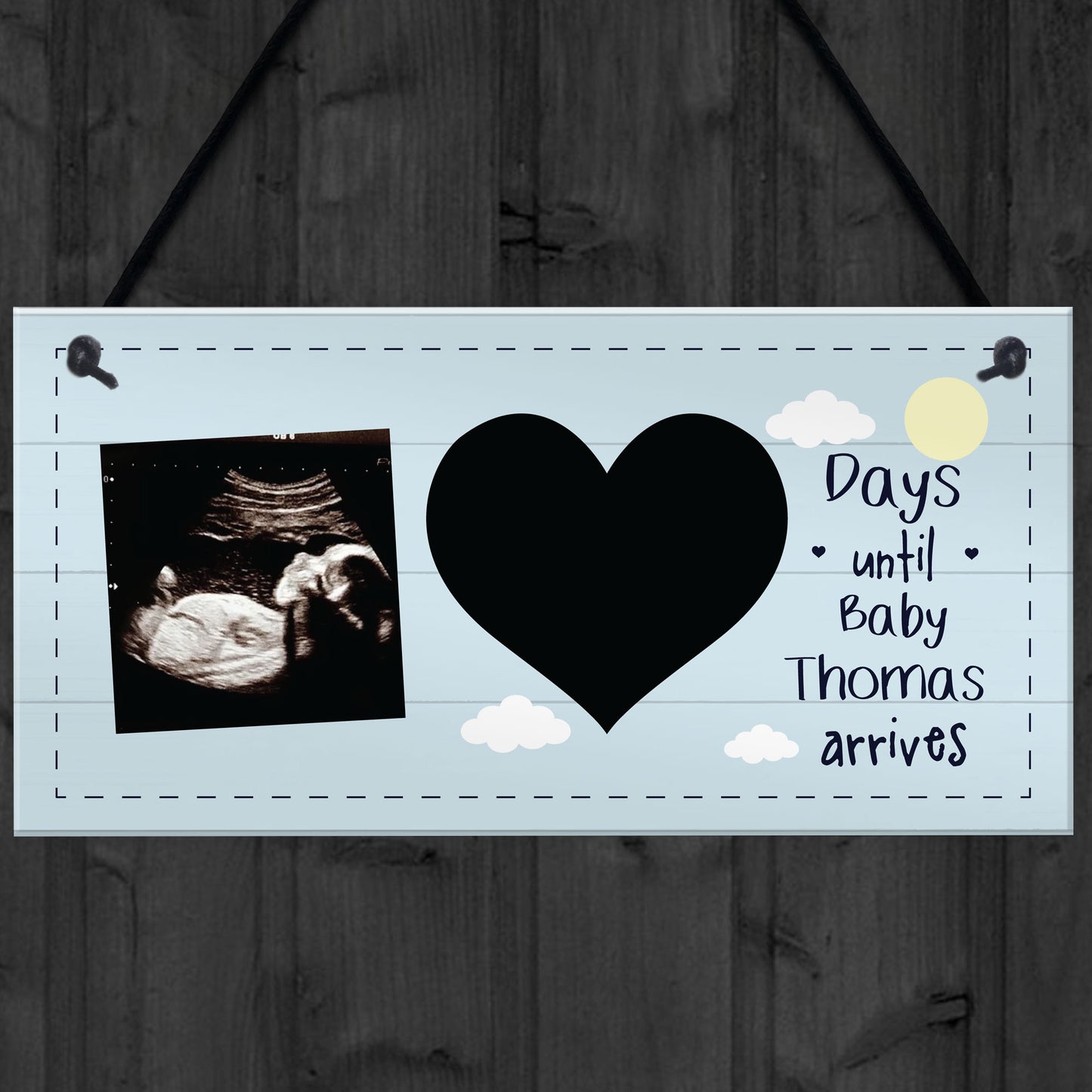 PERSONALISED Scan Picture Sign Countdown Chalkboard Sign