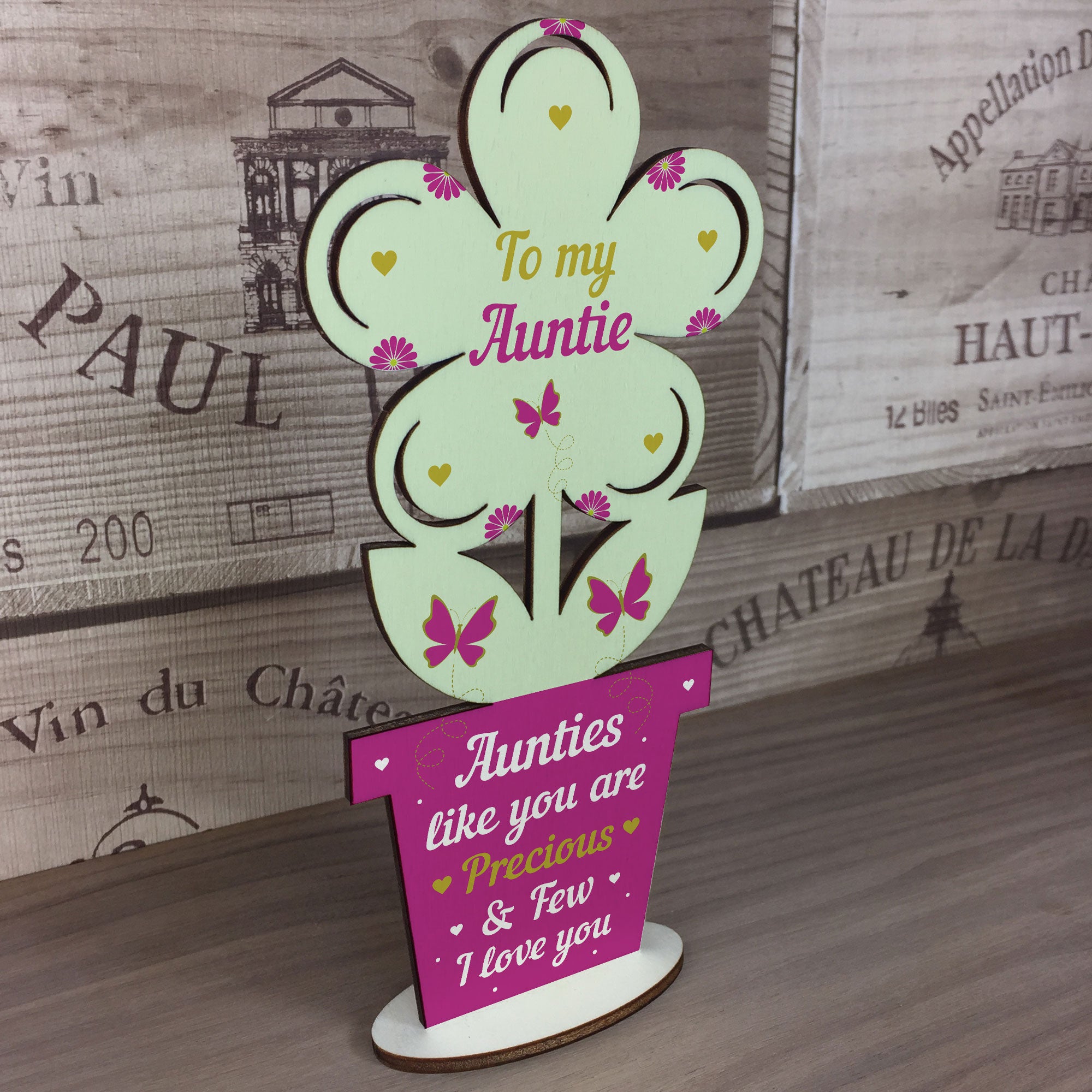 Red Ocean Birthday Gifts For Auntie Thank You Wooden Heart Plaque Shabby  Chic Sign Plaque Gifts For Her Keepsake | DIY at B&Q