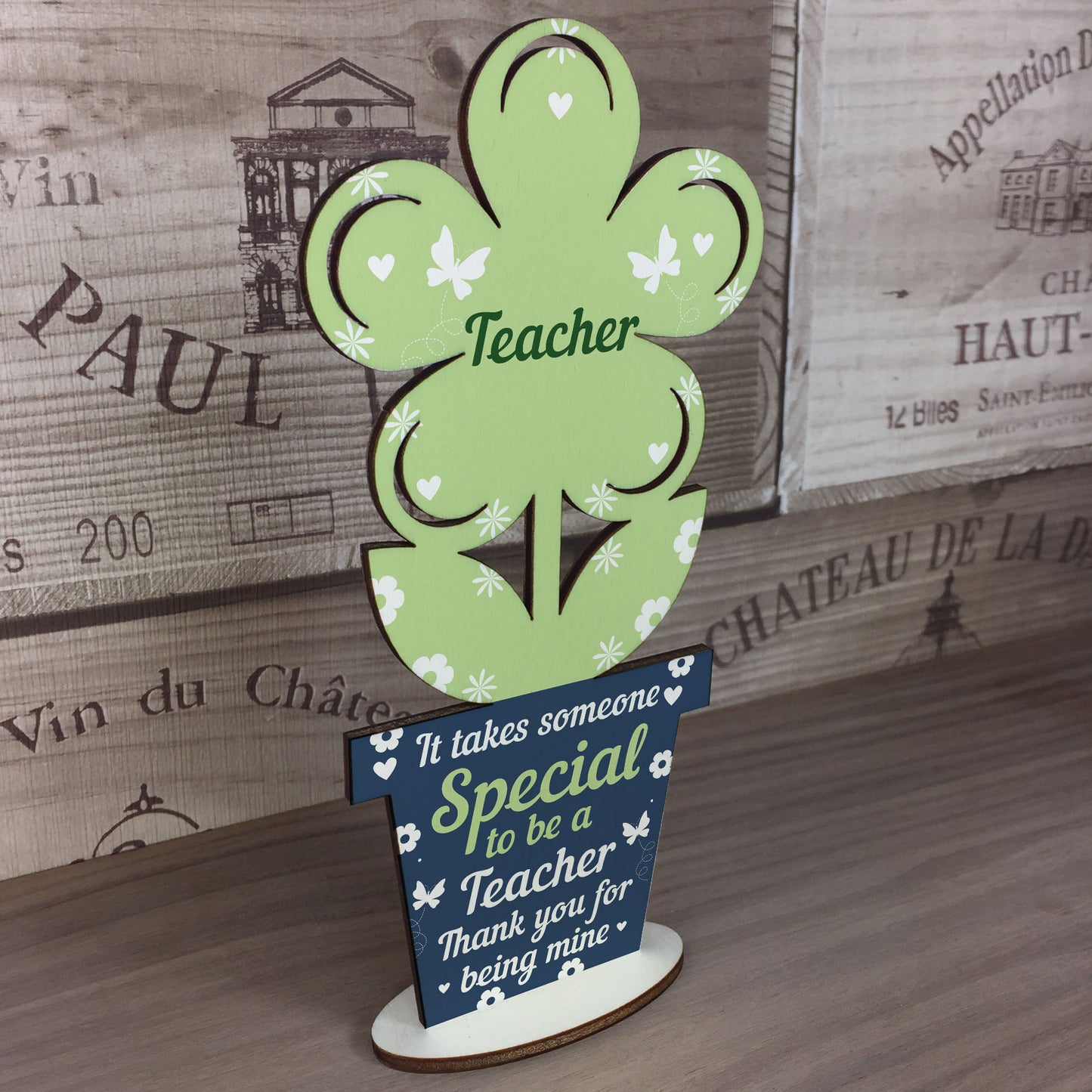 Gift For Teacher Wood Flower Thank You Teacher Gift Leaving Gift