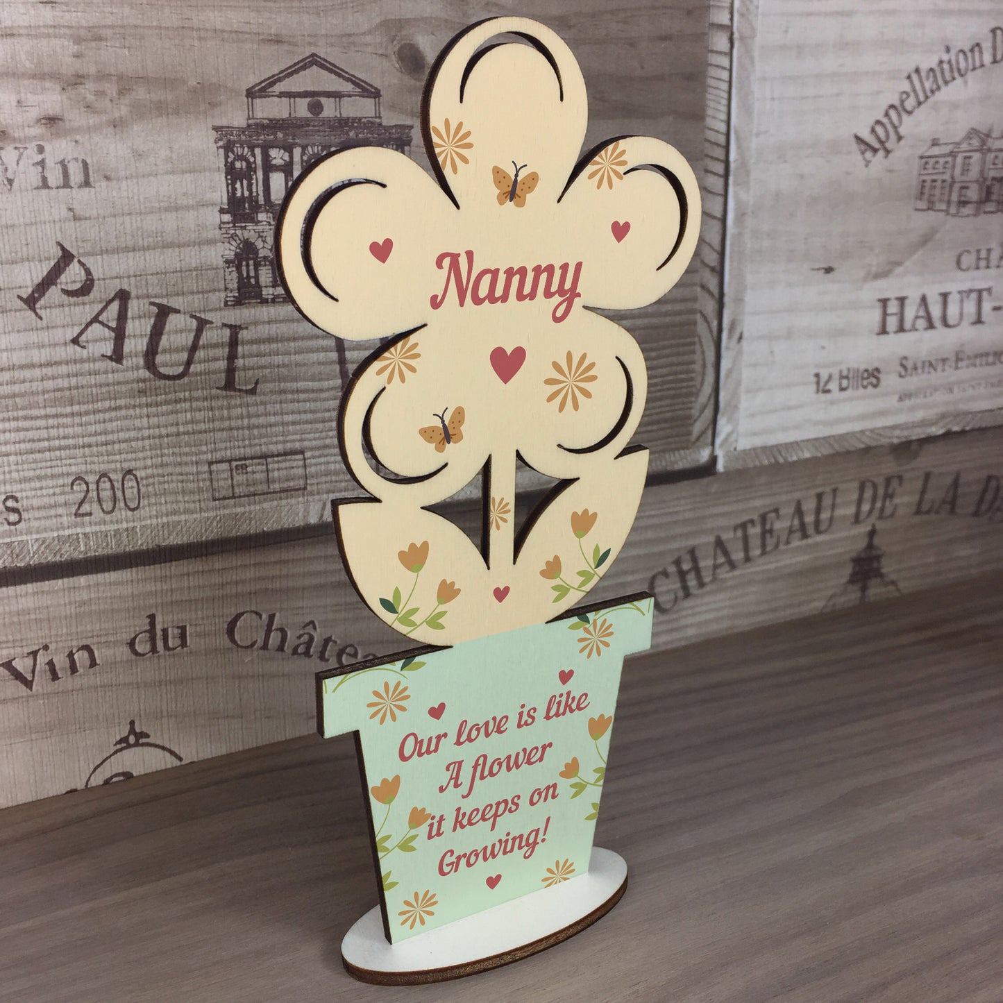 Nanny Gift Wooden Flower Gift For Nanny Birthday Gift For Her