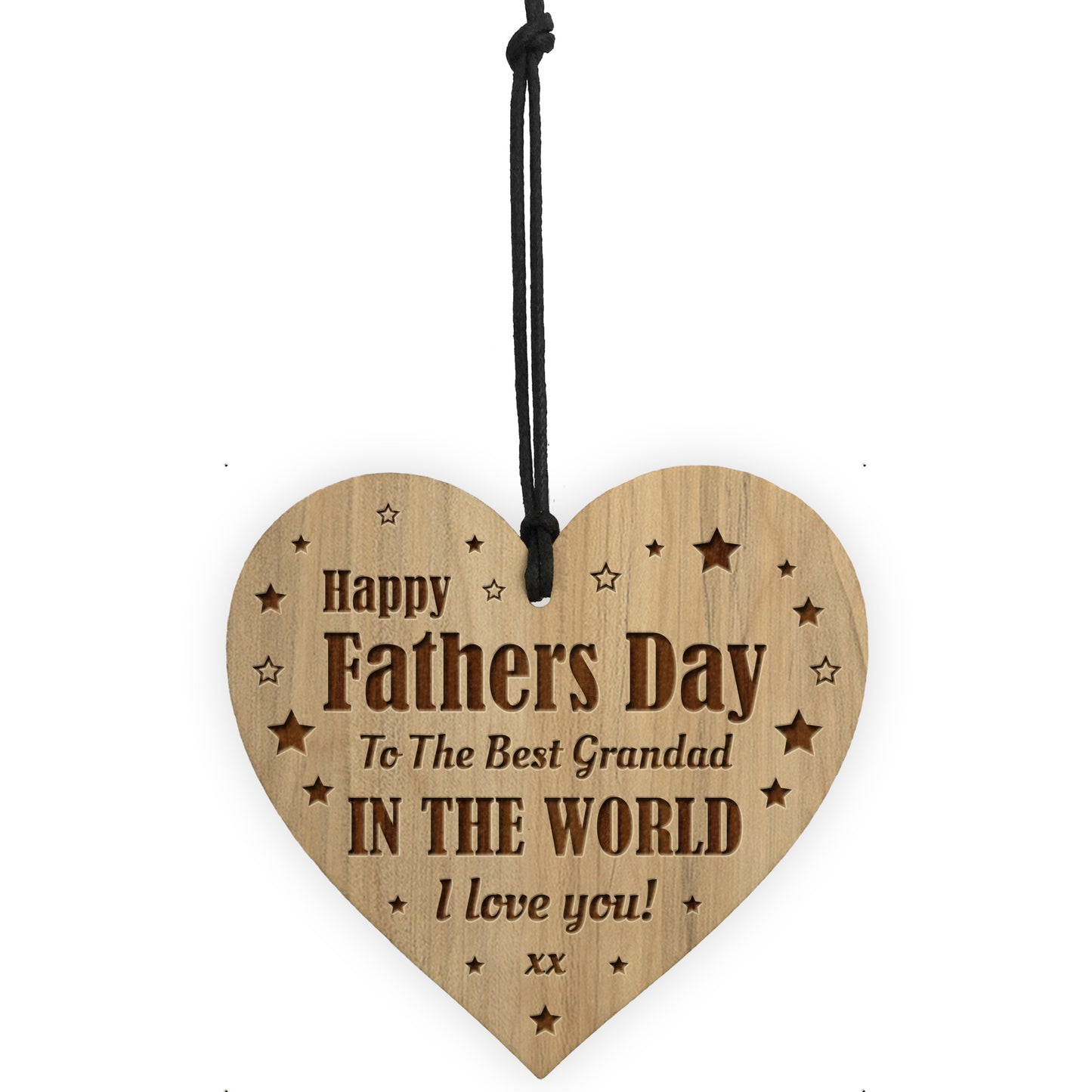 Happy Fathers Day Gift For Grandad Engraved Heart Sign Gift