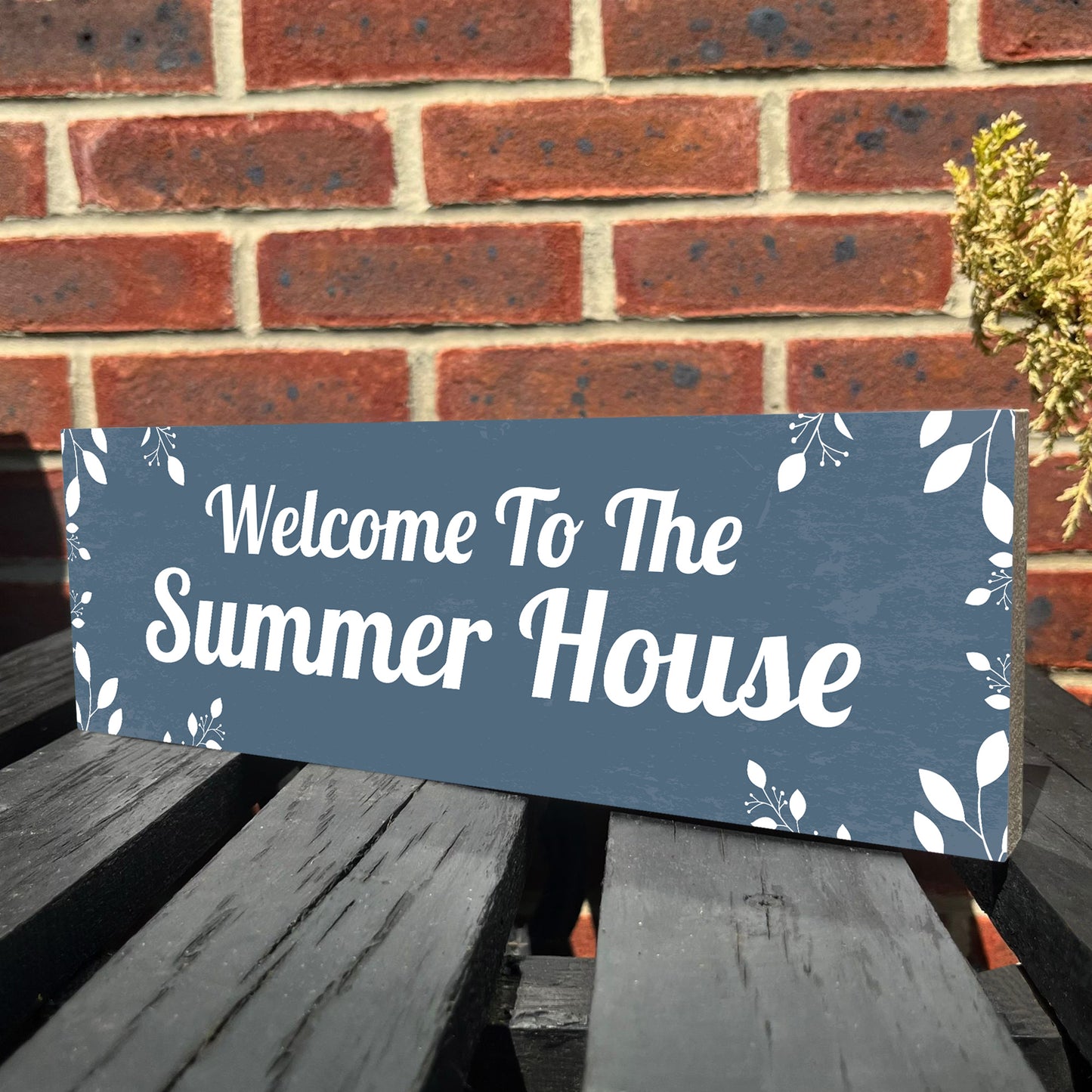 Summer House Wooden Outdoor Plaque For Garden Novelty Signs