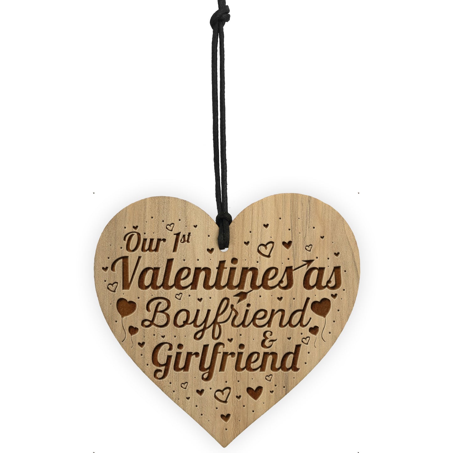 1st Valentines As Boyfriend Girlfriend Engraved Heart Him Her