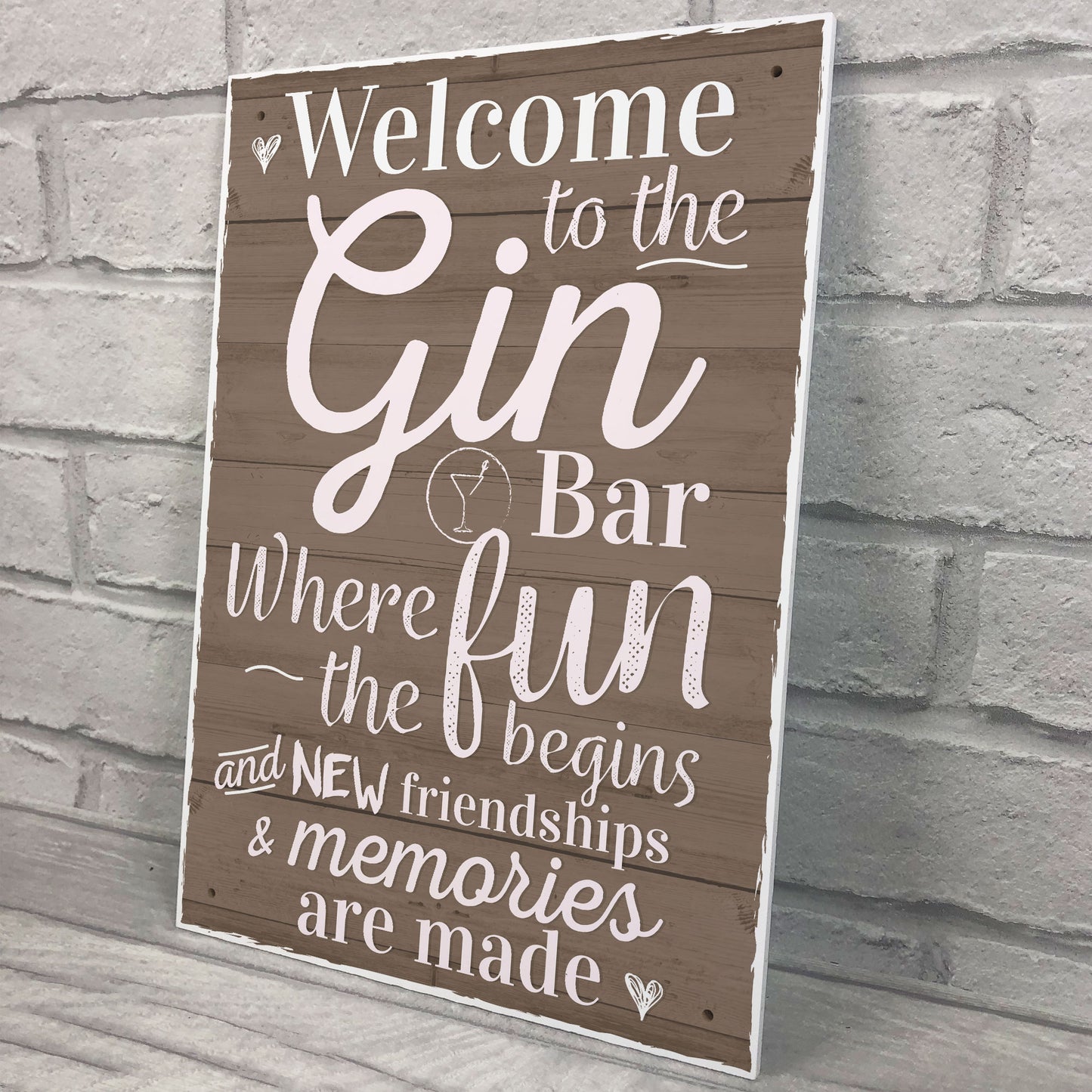 Gin Bar Hanging Plaque Alcohol Party Novelty Birthday Gift