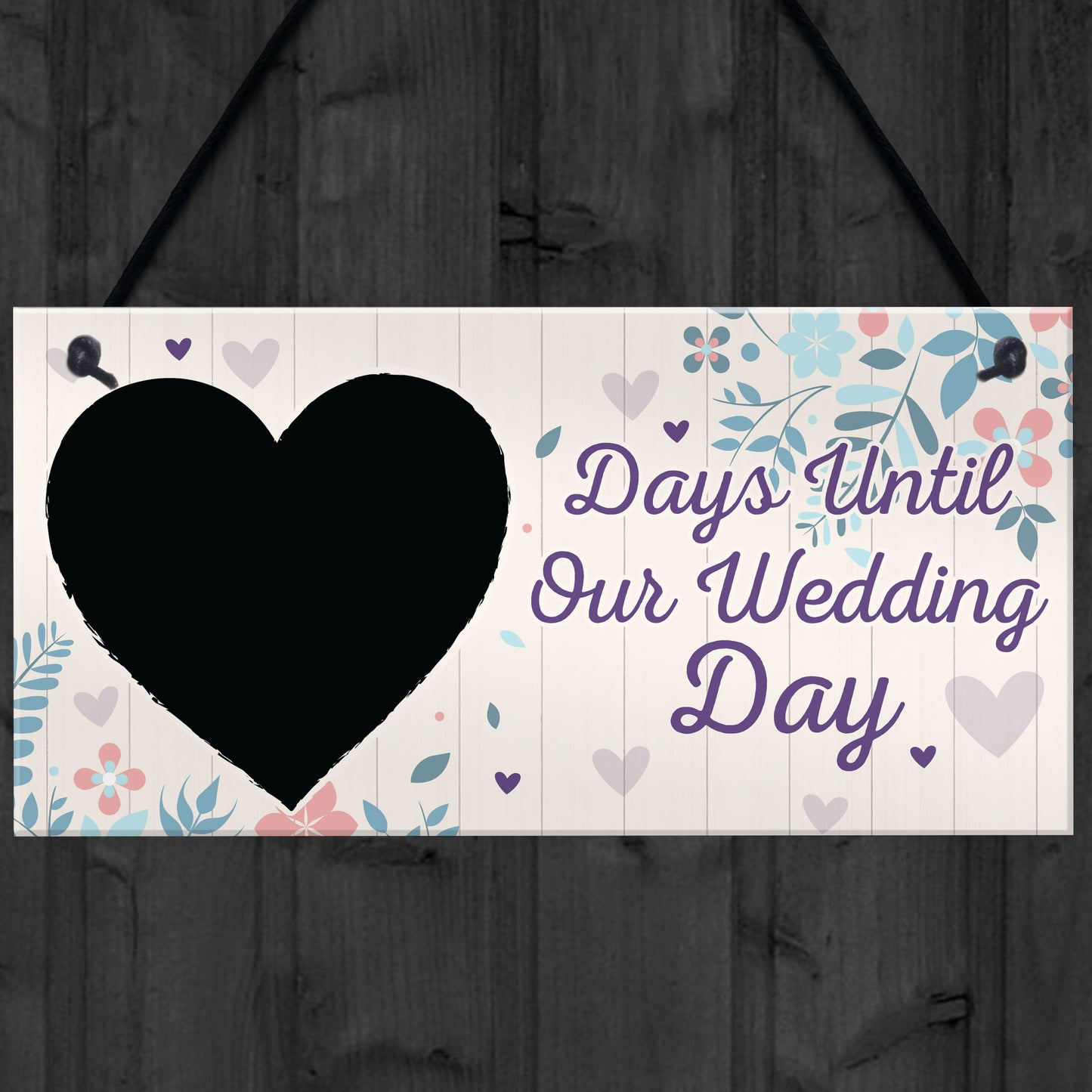 Chalkboard Countdown Days Until Wedding Day Mr & Mrs Engagement