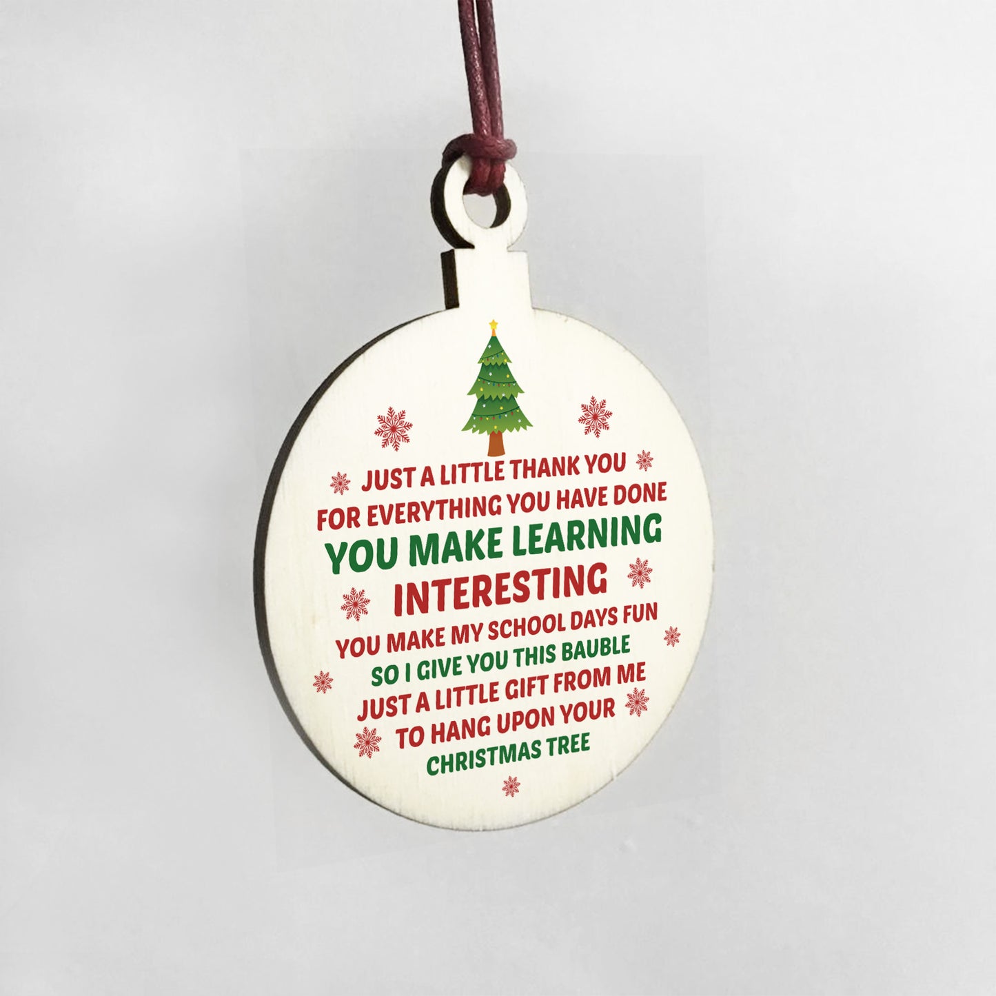 Thank You Christmas Gift For Teacher TA Assistant Nursery Bauble