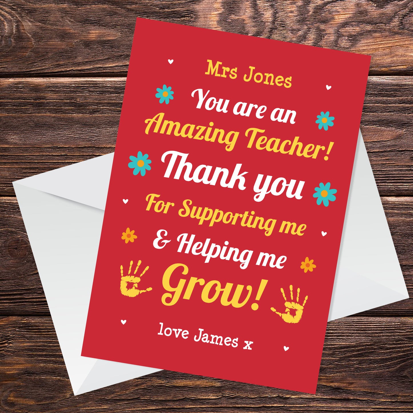 Thank You Teacher Card Personalised AMAZING Teacher Cards