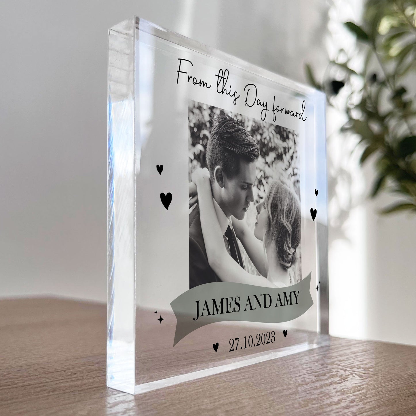 Personalised Husband And Wife Gift Mr And Mrs Photo Block