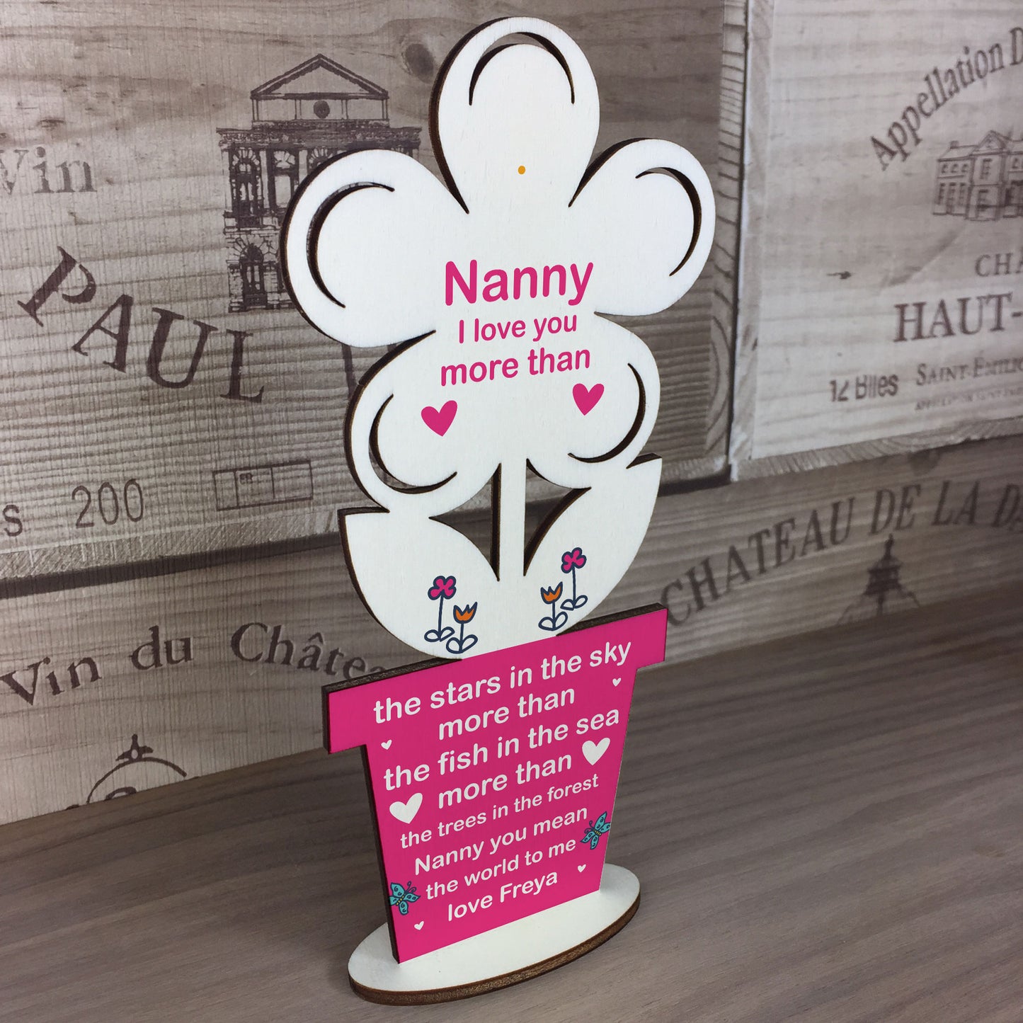 Nanny Gift Poem Personalised Flower Birthday Gift Grandparent