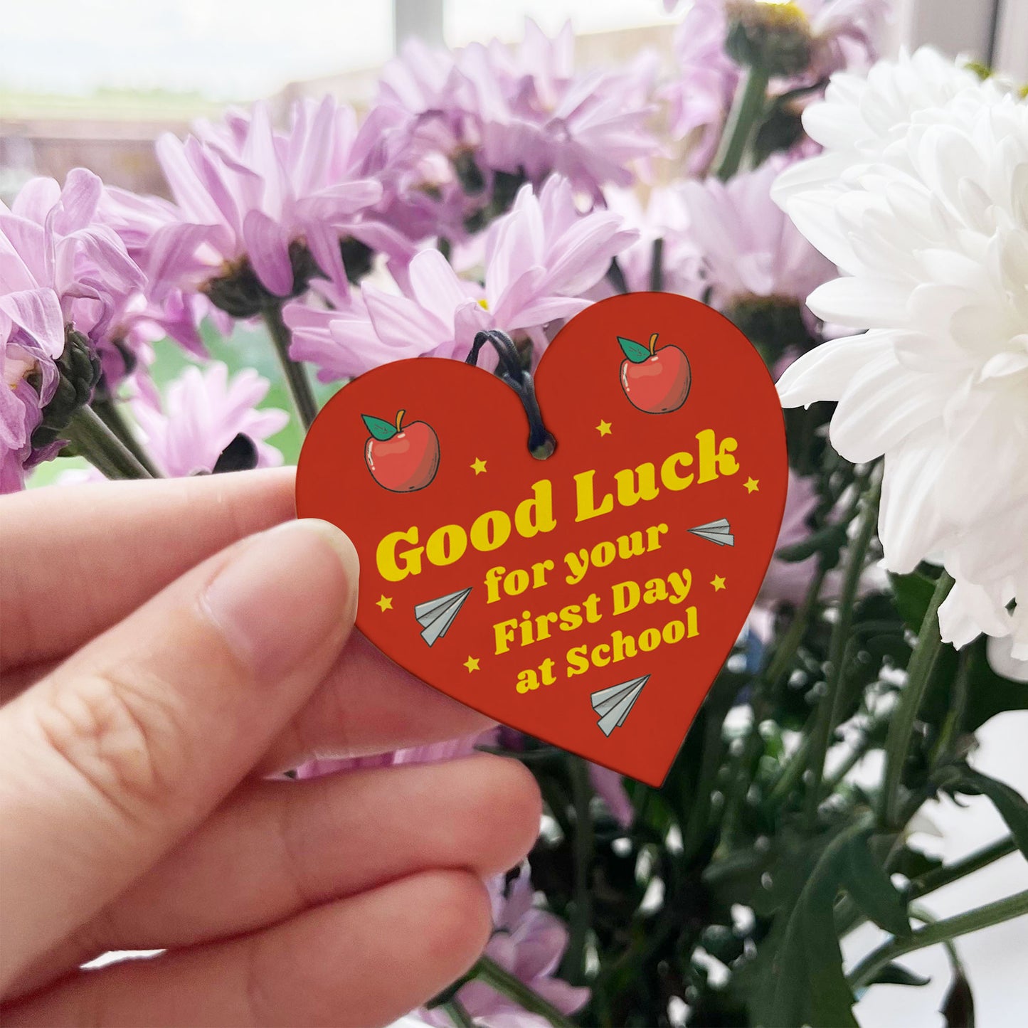 1st Day At School Pre School Gift Wood Heart Keyring Daughter