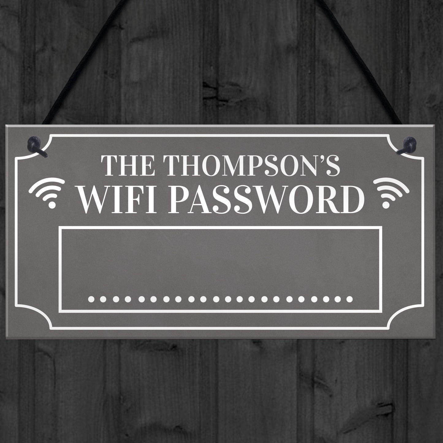 Family Wifi Password PERSONALISED Wifi Network Display Sign