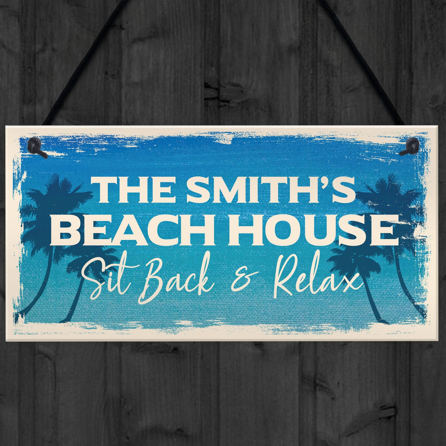 Personalised Beach Houe Sign Hanging Door Sign Beach Nautical