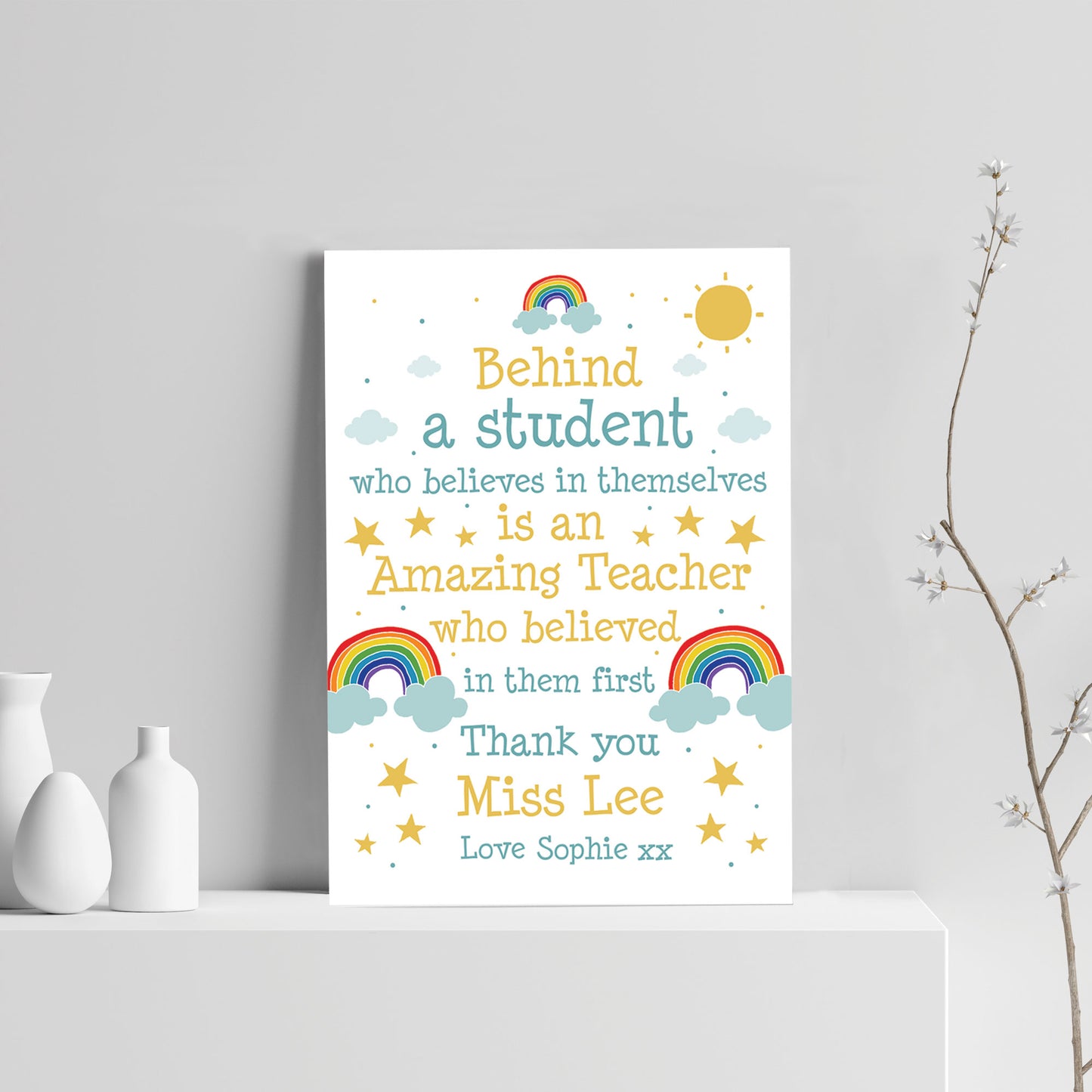 Teacher Print Personalised School Nursery Pre School Leaving