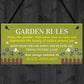 Garden Rules Hanging Garden Outdoor DecorSign Gardening