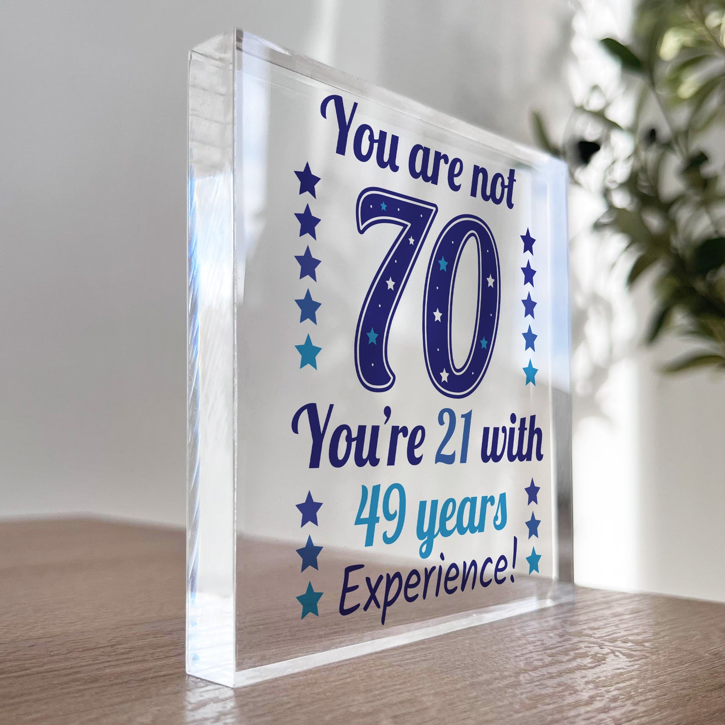 70th Birthday Gift For Women Men Acrylic Block Funny