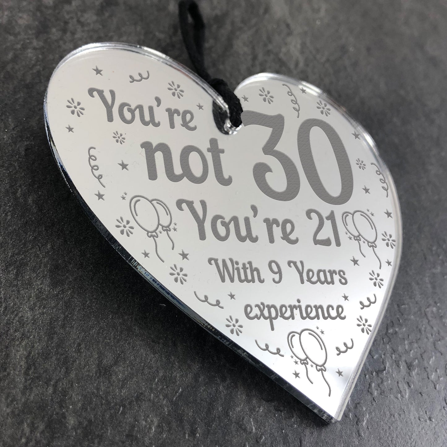 30th Birthday Gifts Mirrored Acrylic Heart Novelty Birthday Gift