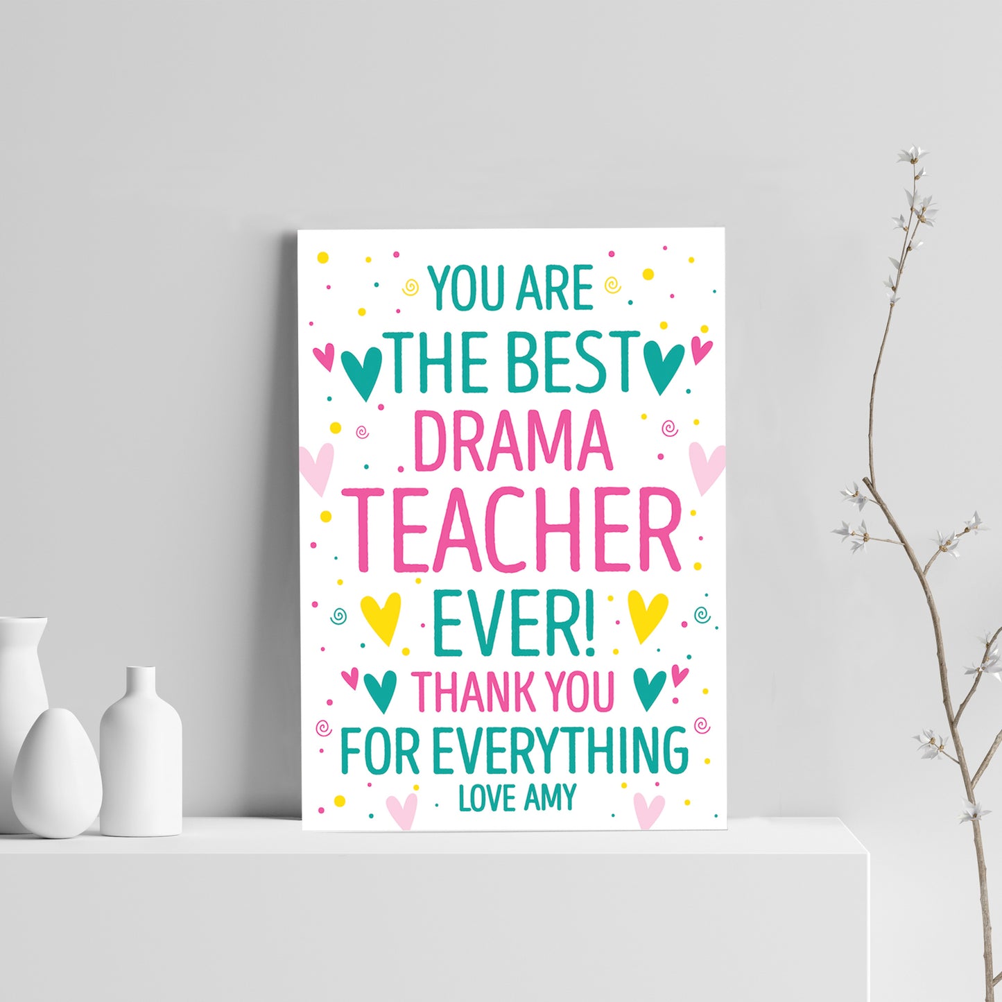 Personalised Music Dance Drama Teacher Gift Thank You Leaving