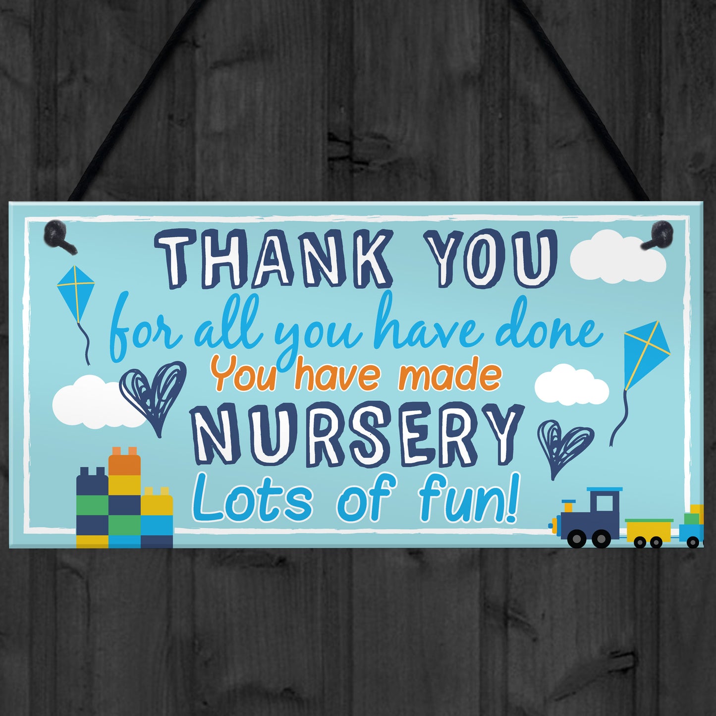 THANK YOU Gift For Nursery Teacher Hanging Sign Plaque Preschool