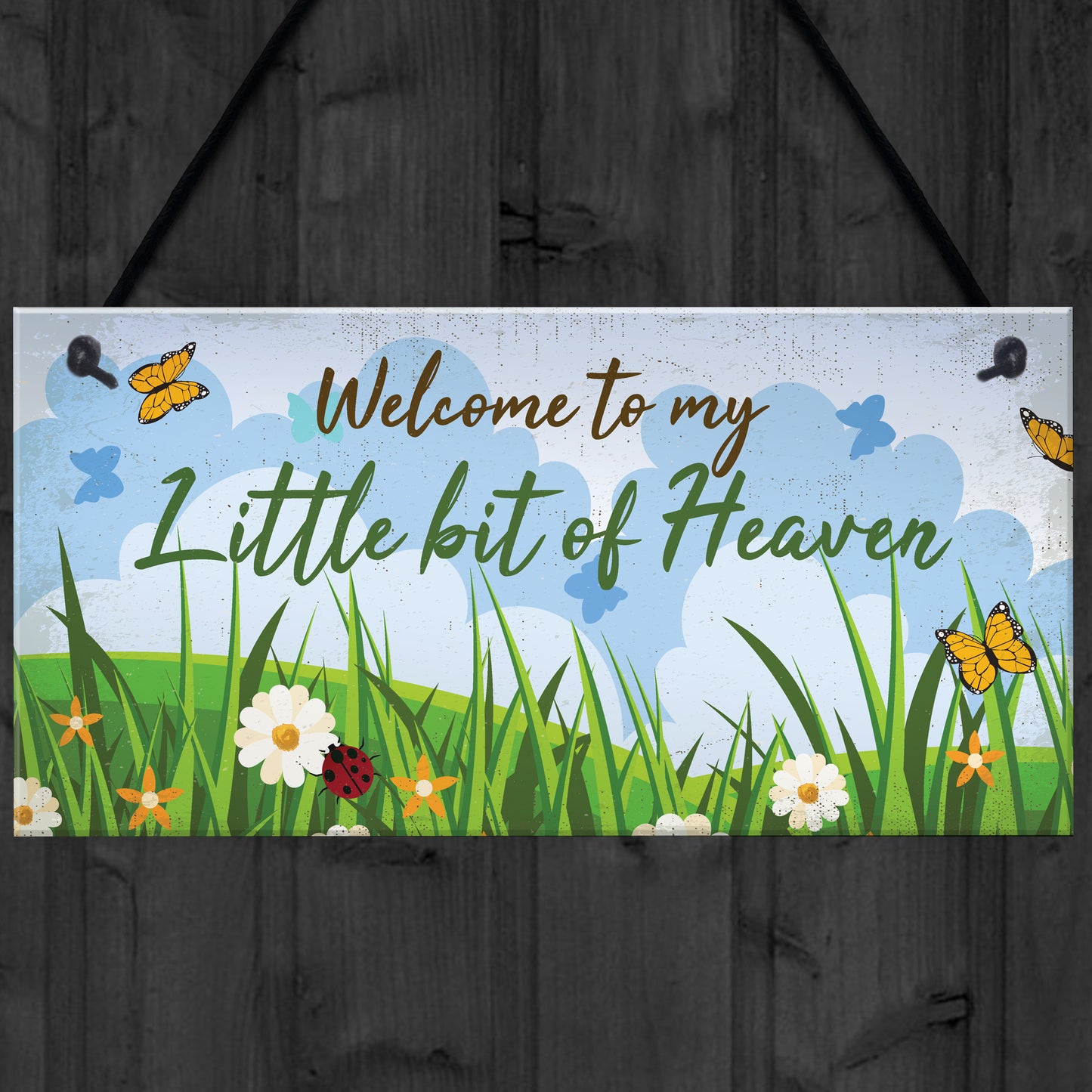 Welcome Garden Hanging Sign Garden Shed SummerHouse Plaque