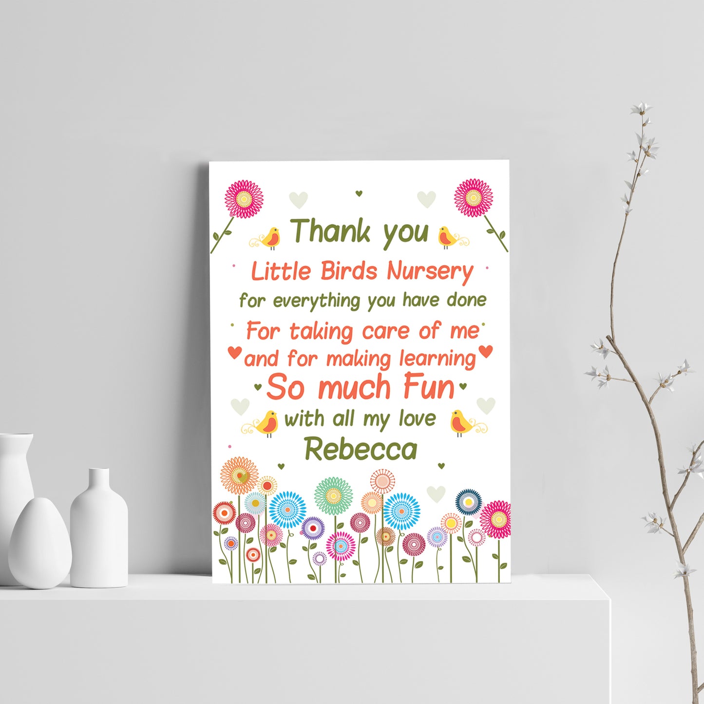 Personalised Leaving Nursery Pre School Gift Thank You Teacher