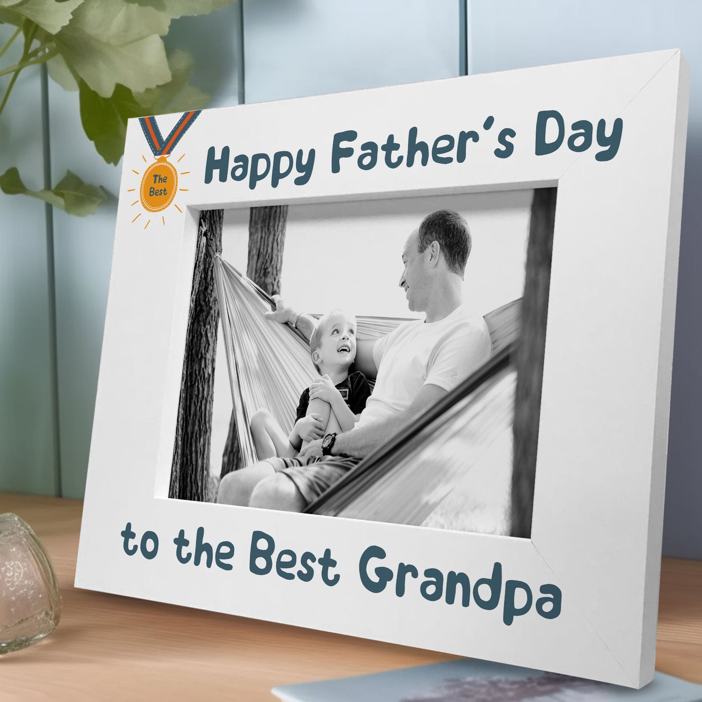 Fathers Day Gift For Grandpa Photo Frame Wooden Novelty Grandpa