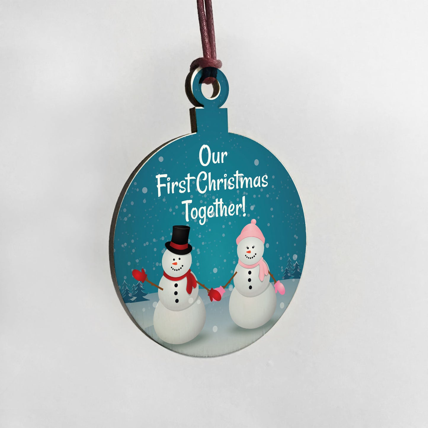 1st Christmas Together Bauble Wood Tree Decoration Couple Gift