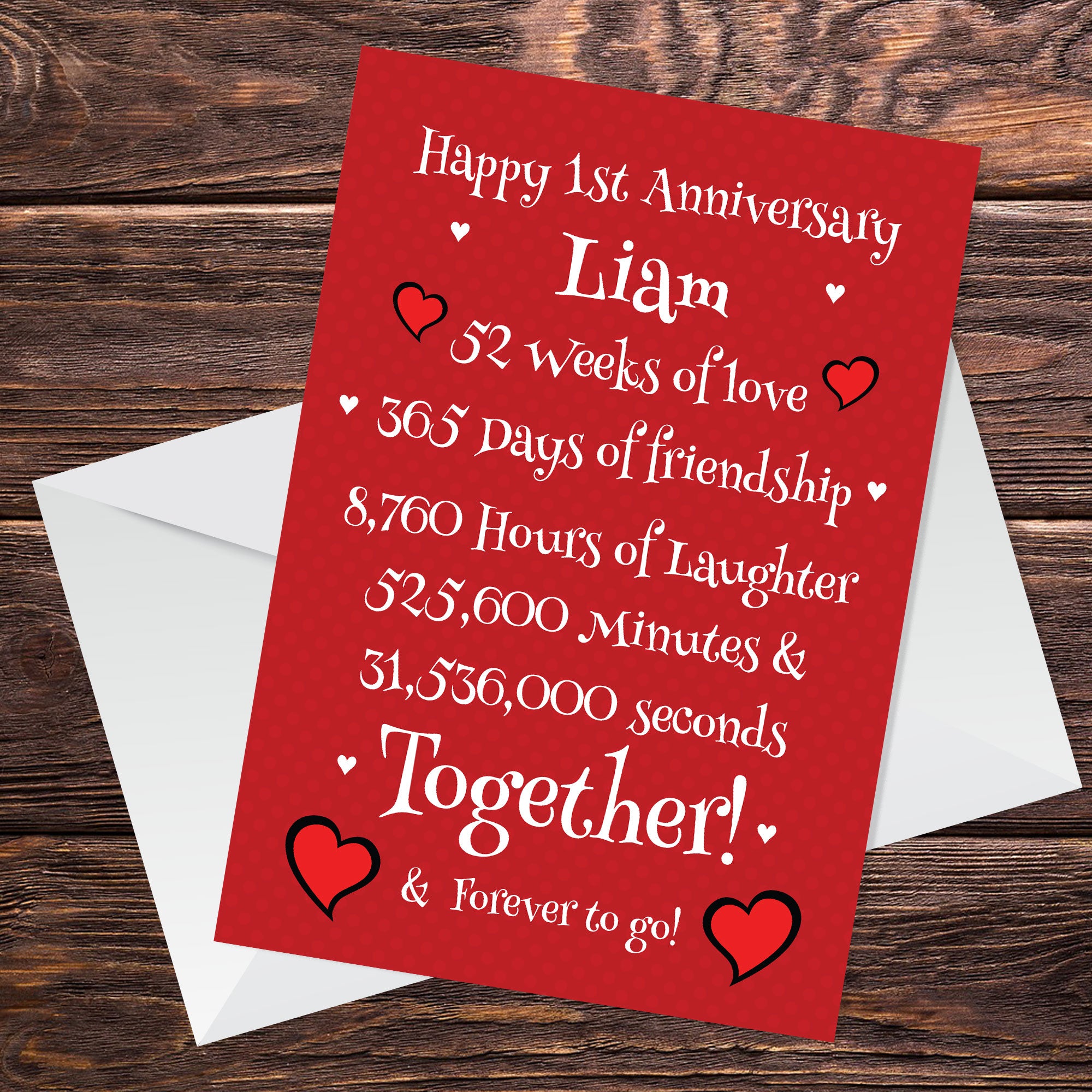 Fashion first wedding anniversary card for husband