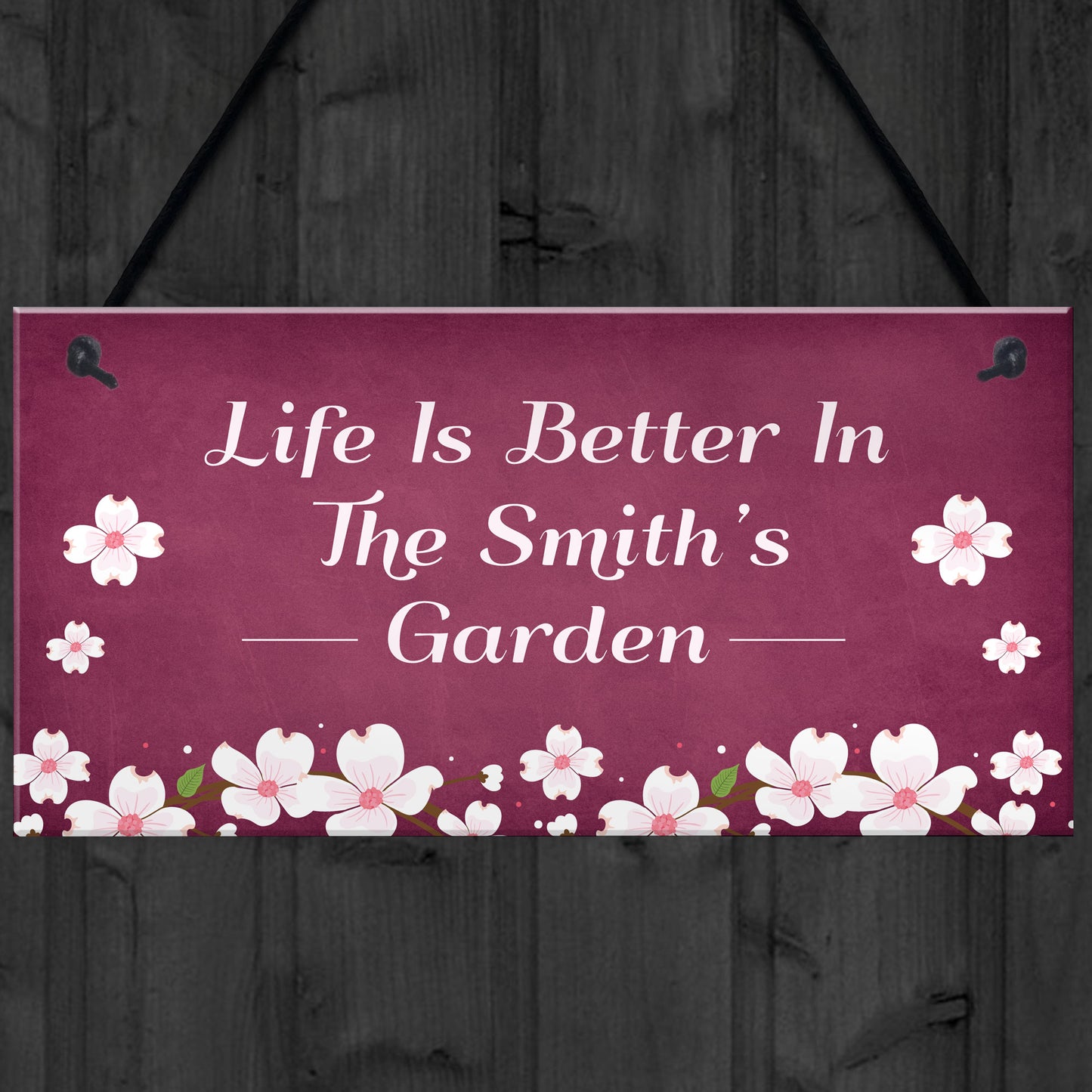 Personalised Garden Sign Family Plaque New Home Gift Flowers