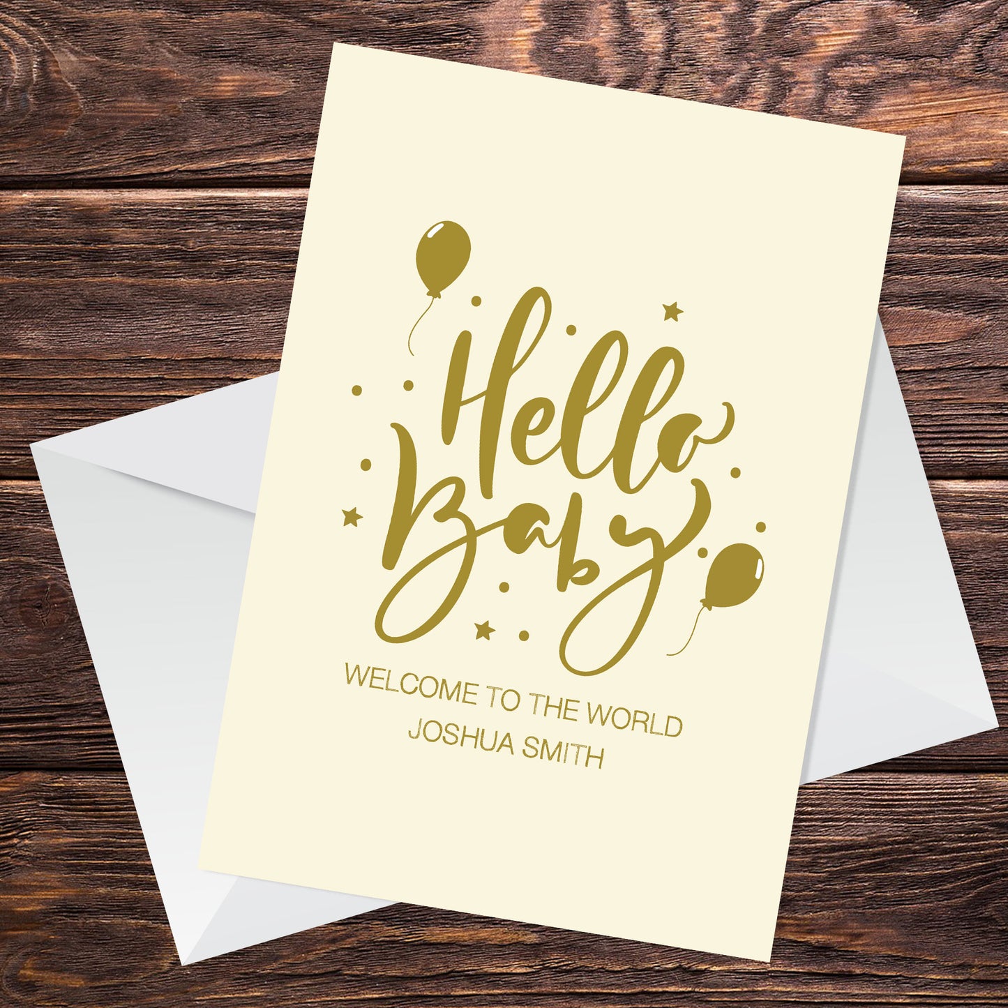 Hello Baby Welcome To The World Card Personalised New Baby Boy