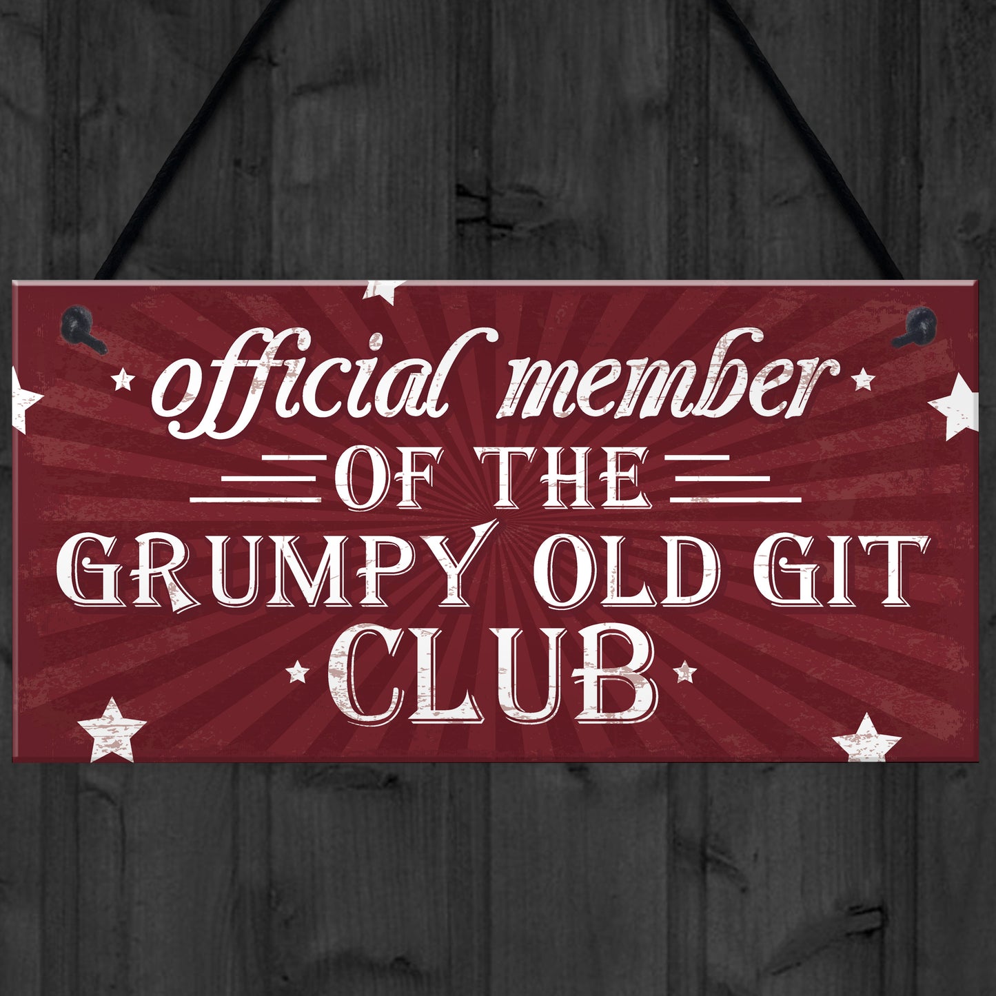 Grumpy Git Club Funny Birthday Gift For Dad Grandad Hanging Sign