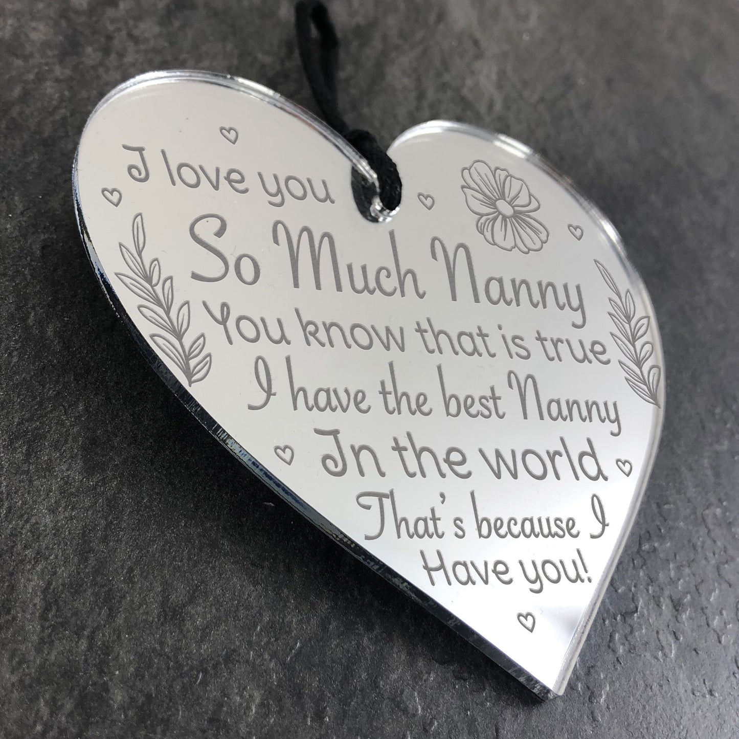 Nanny Christmas Gifts Mirror Acrylic Heart Birthday Gifts