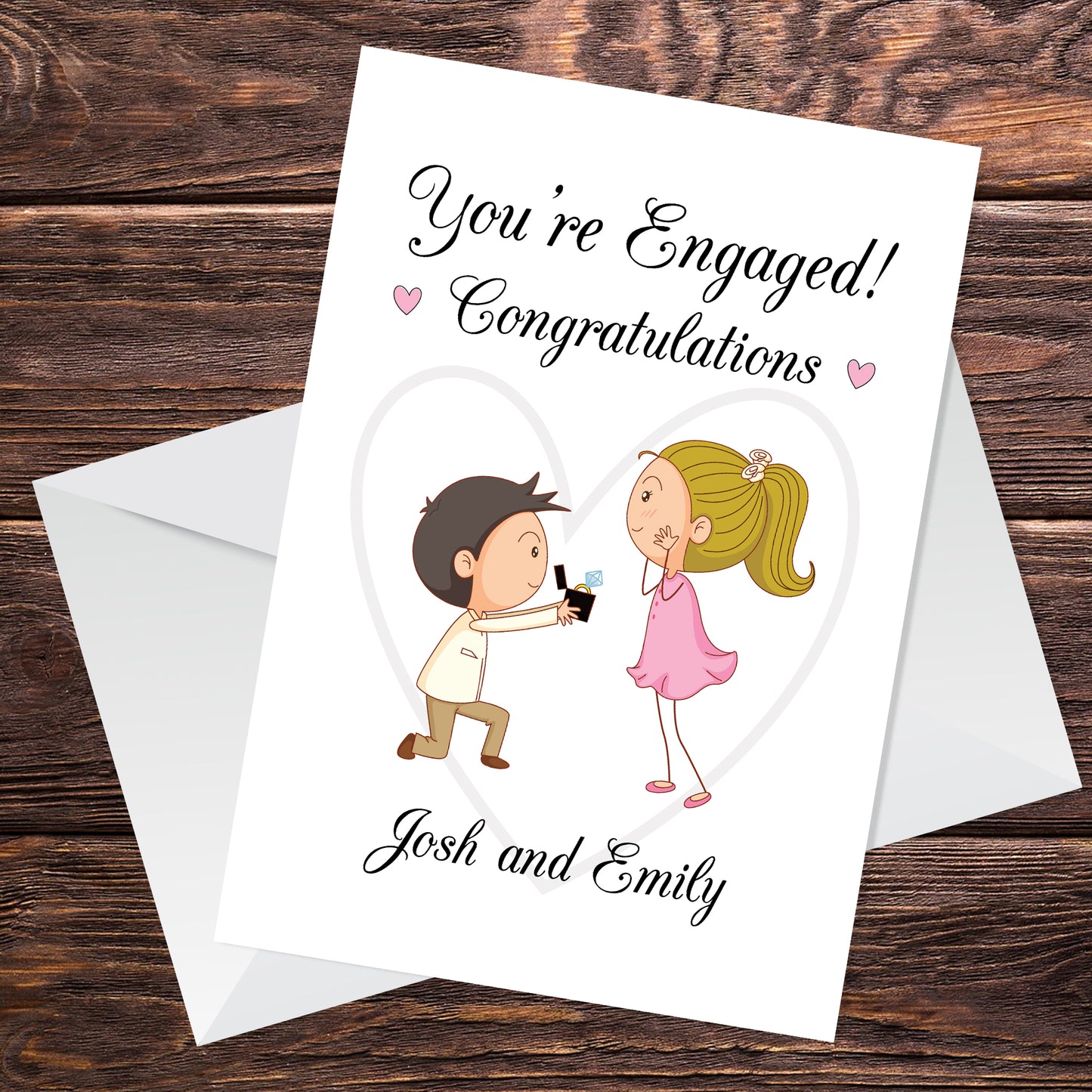 Personalised Congratulations Your Engagement Card Cute Couple