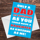 Novelty Fathers Day Card From Daughter Funny Cheeky Dad Card